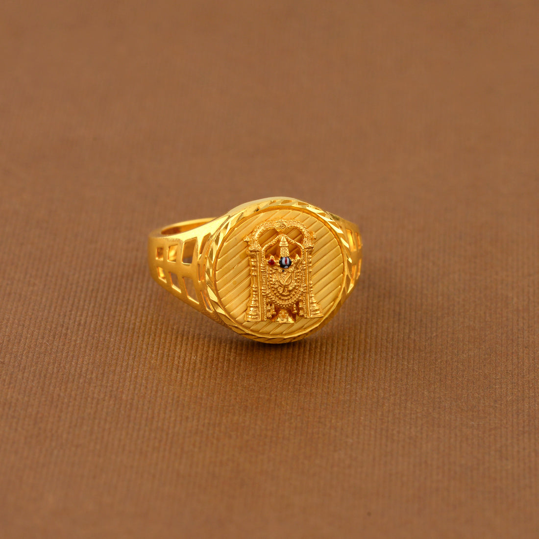 Balaji Gold Ring in 22K - Krishna Jewellers Pearls and Gems