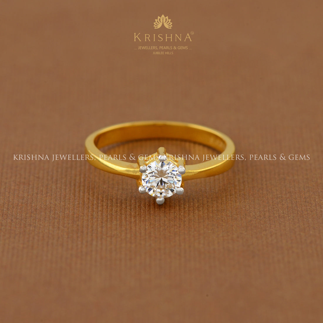22K Gold Engagement Ring For Women - Krishna Jewellers Pearls and Gems