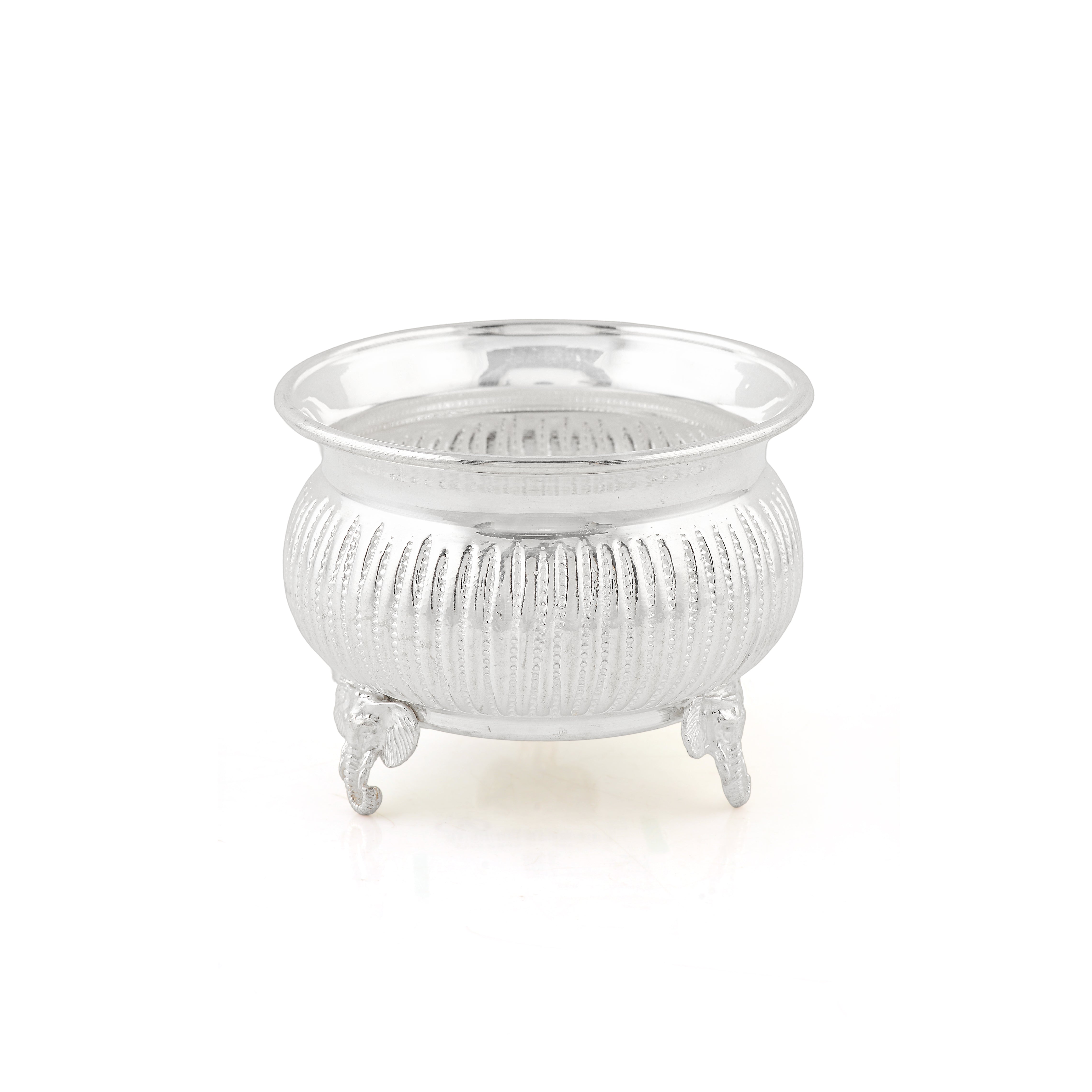 Pure Silver Elephant Leg Bowl - Single Piece