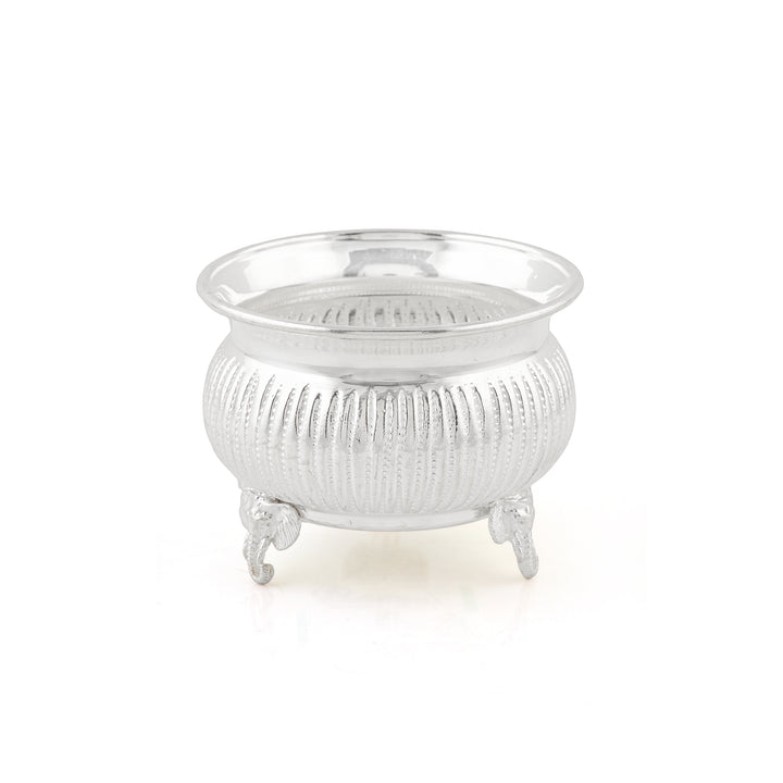 Pure Silver Elephant Leg Bowl - Single Piece