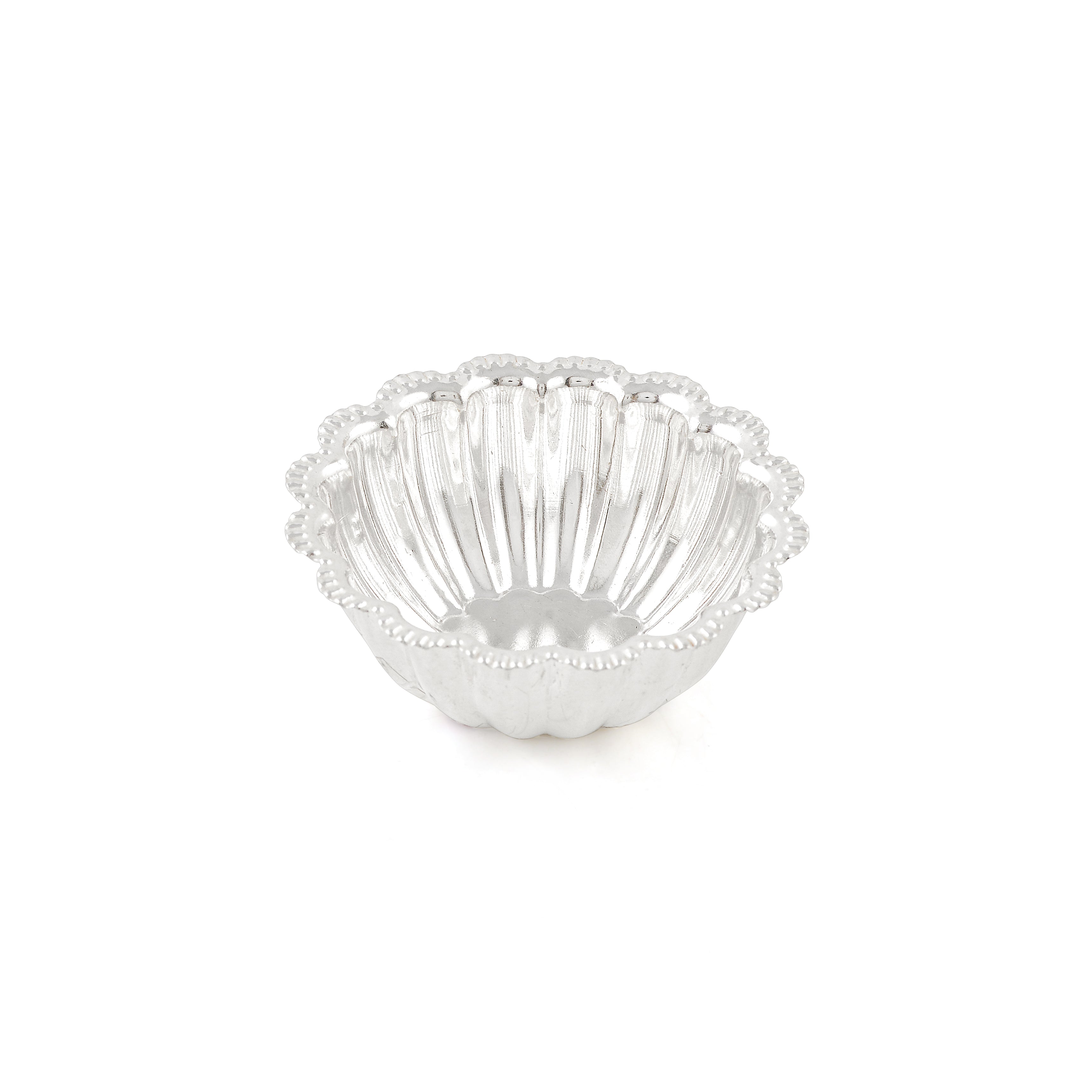Pure Silver Fluted Design Pooja Bowl
