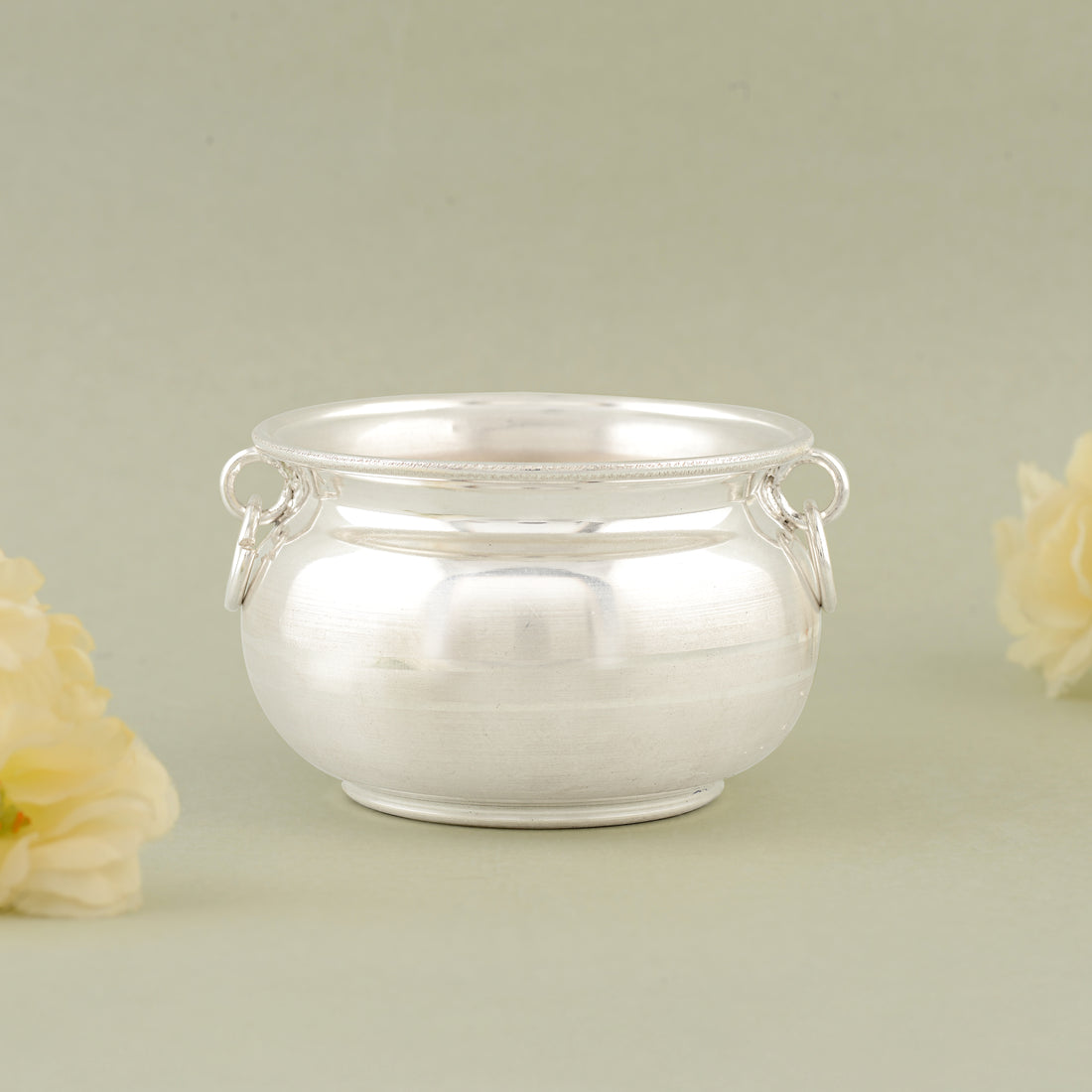 Pure Silver Plain Bowl / Gangalam with Handle Loops