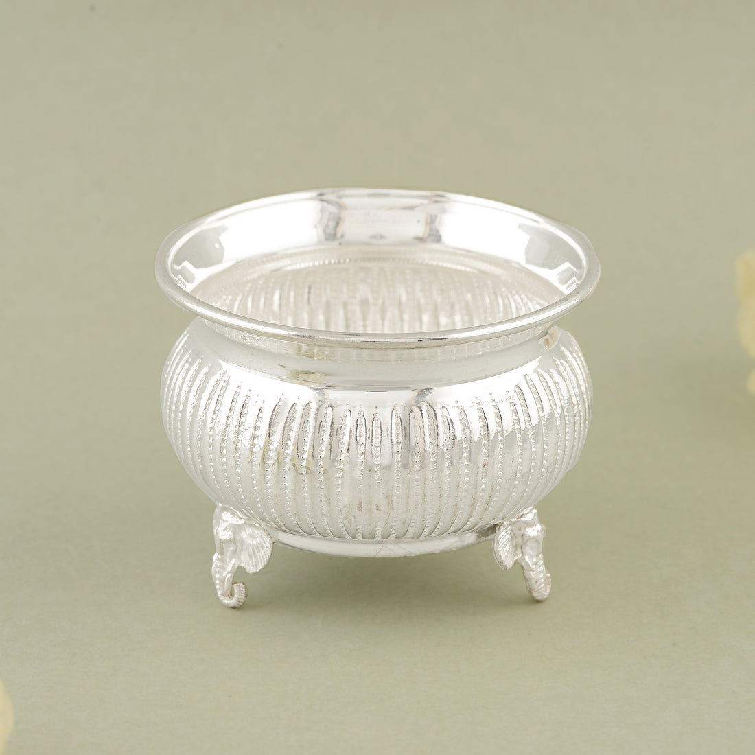 Silver Swan Leg Bowl - Single Piece - Traditional Pooja Decor