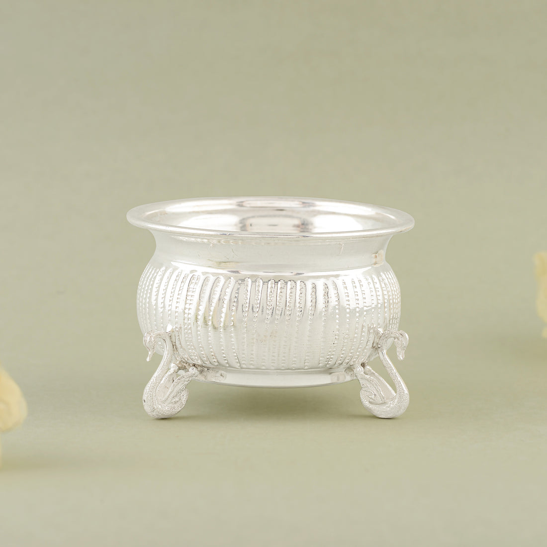 Pure Silver Elephant Leg Bowl - Single Piece