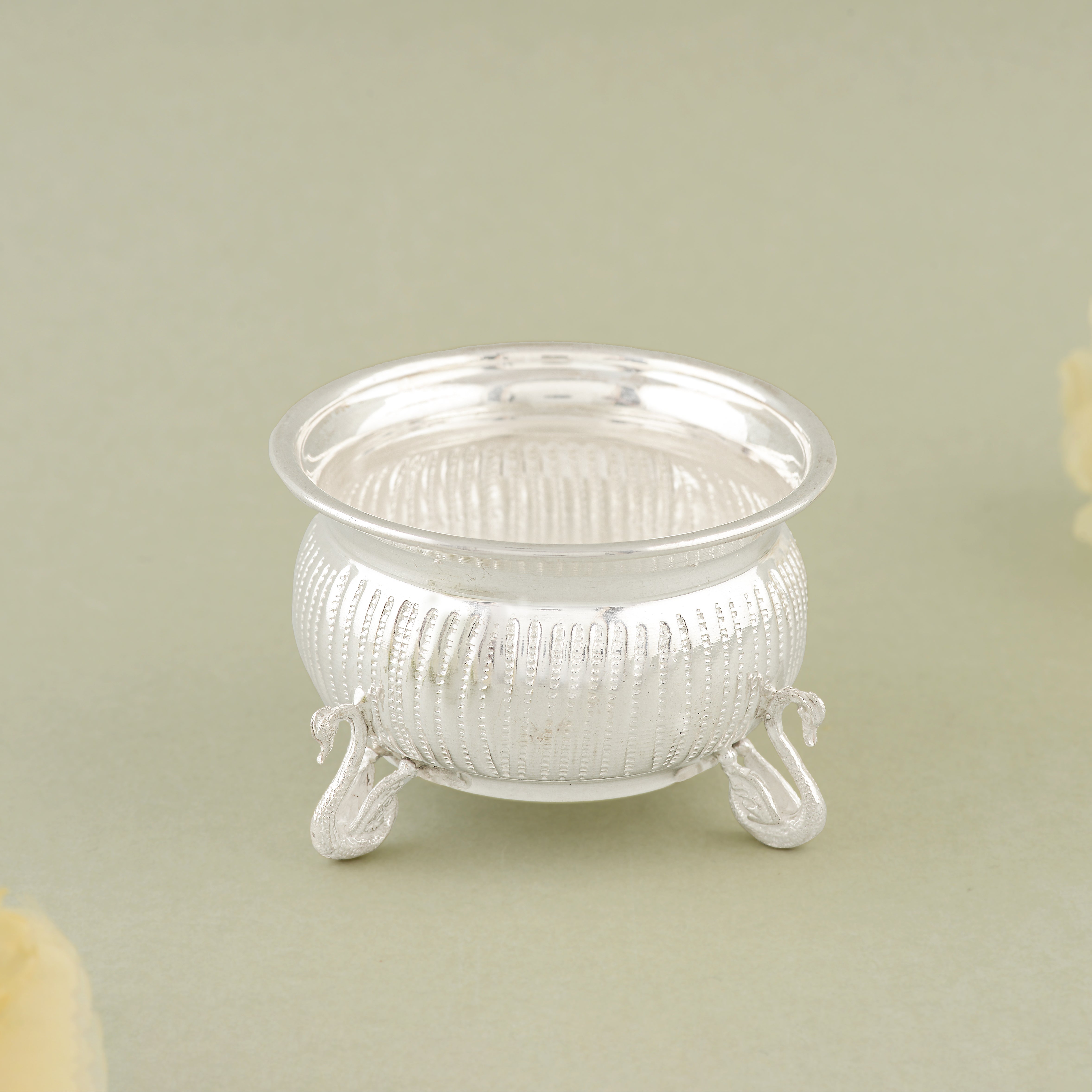 Pure Silver Elephant Leg Bowl - Single Piece