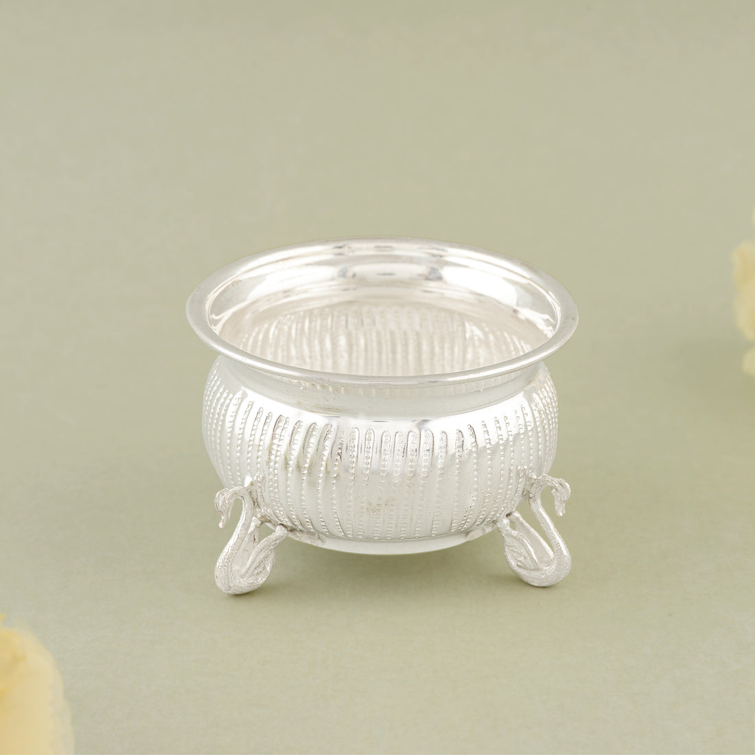 Pure Silver Elephant Leg Bowl - Single Piece