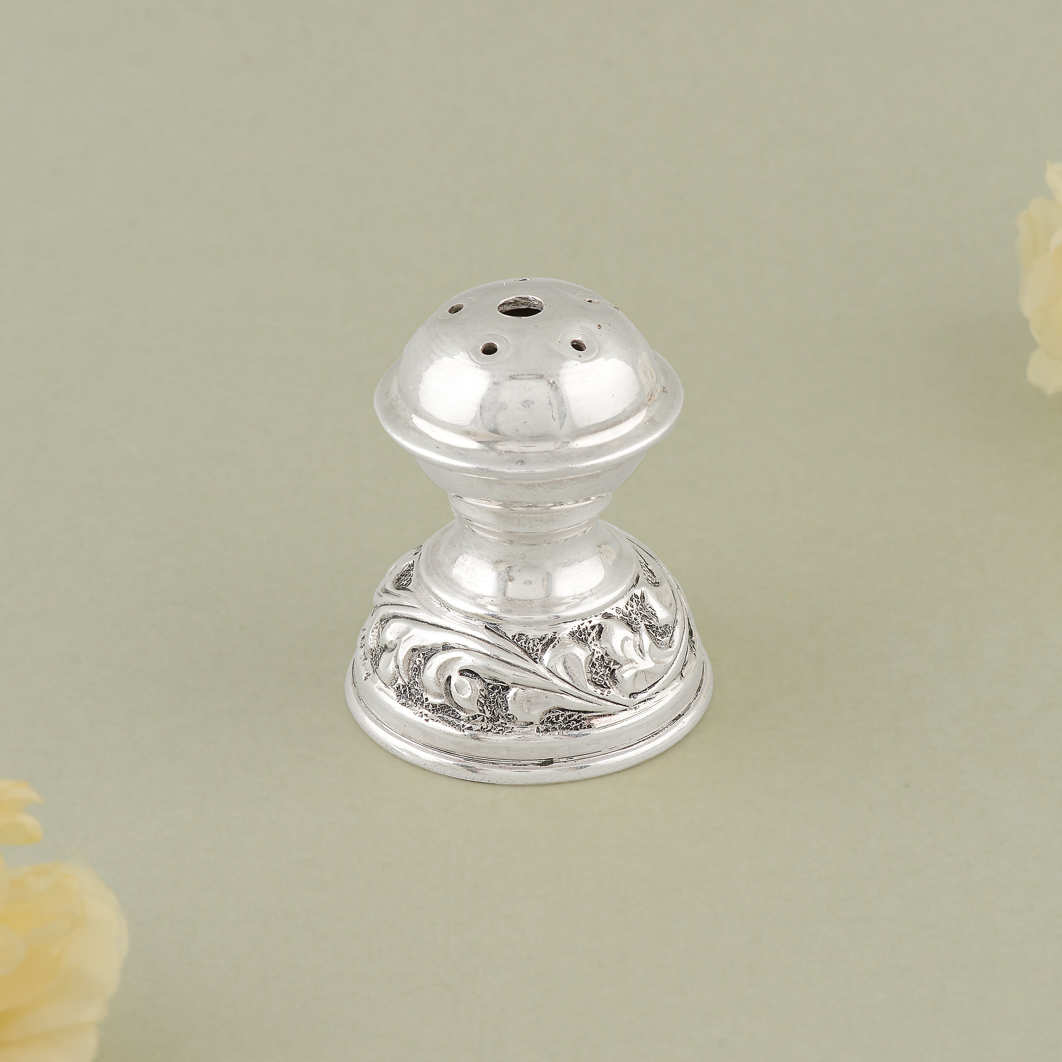 Pure Silver Antique Agarbatti Stand - Intricate Base Design