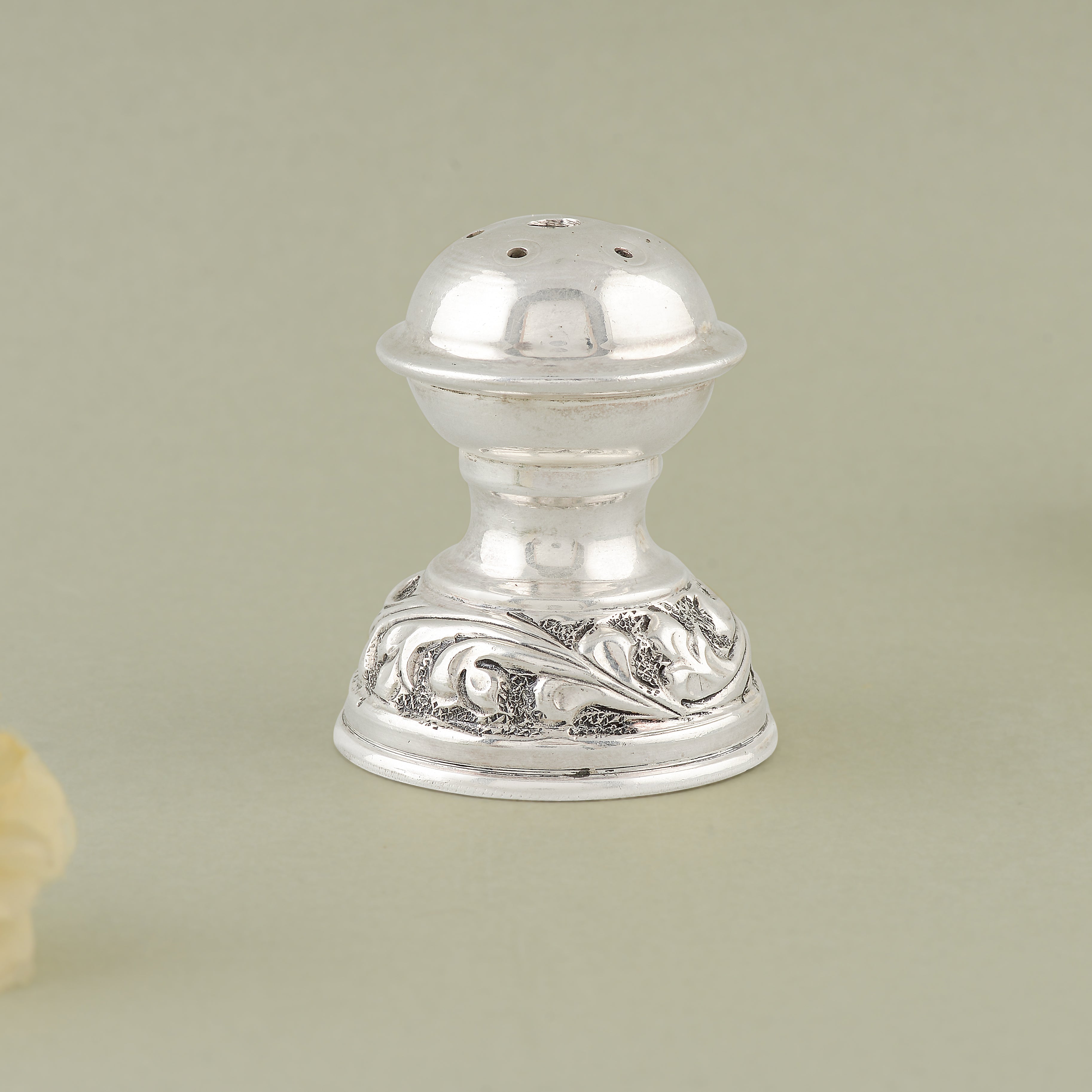 Pure Silver Antique Agarbatti Stand - Intricate Base Design