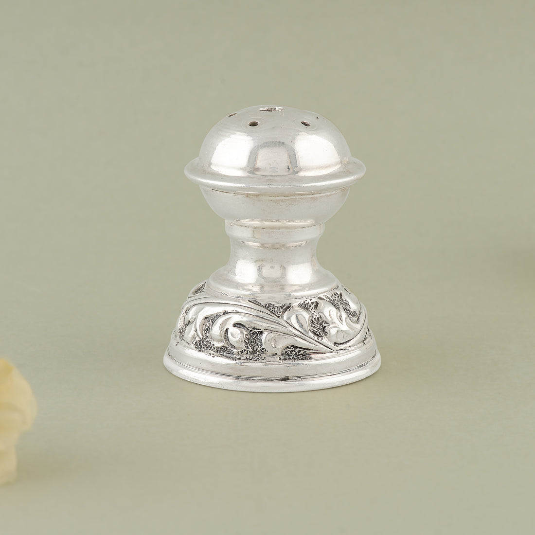 Pure Silver Antique Agarbatti Stand - Intricate Base Design