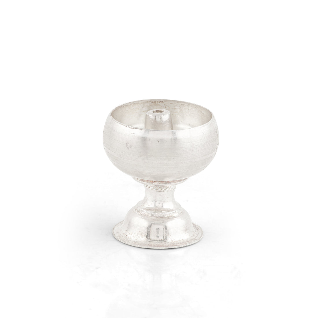 Pure Silver Plain Diya Stand Pair of Traditional Pooja Lamps