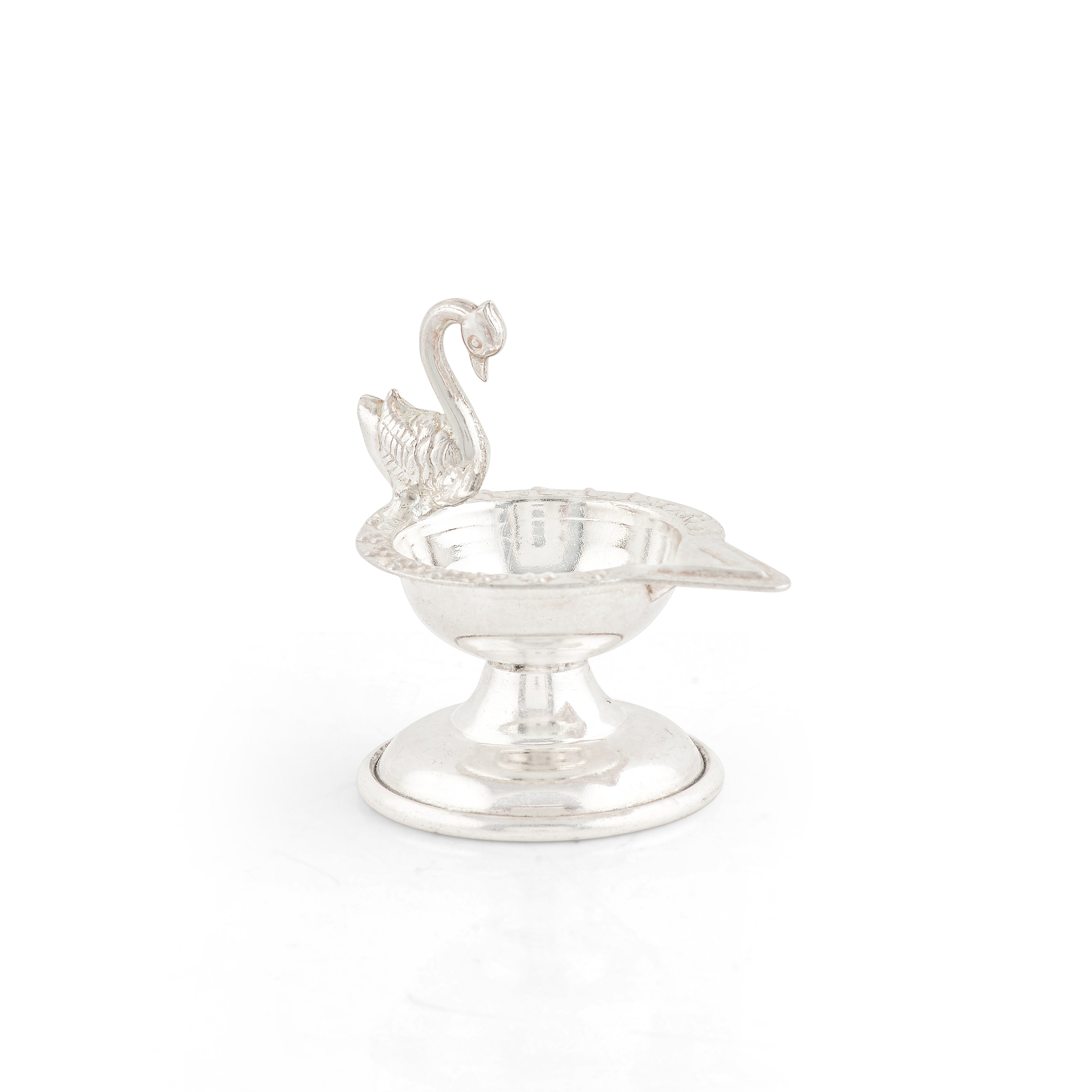 92.5 Pure Silver Plain Deepam Stands - Pair