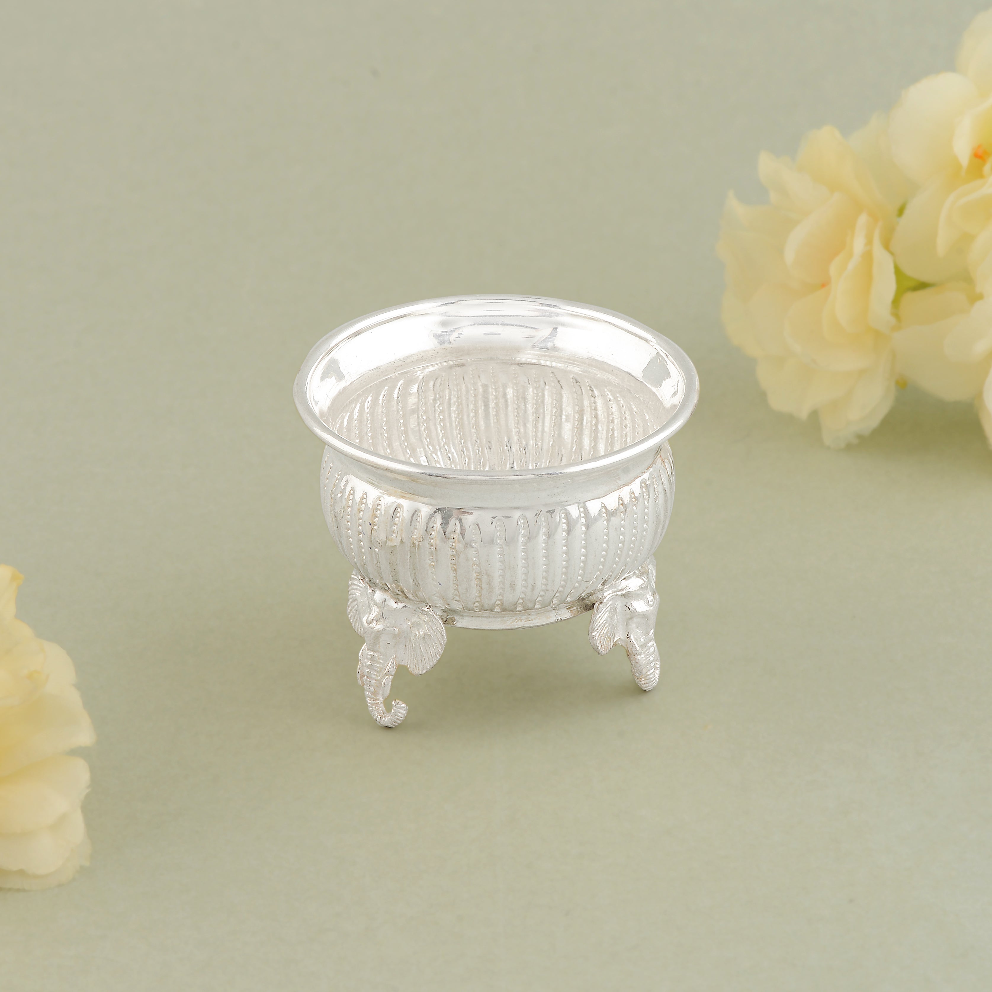 Pure Silver Elephant Leg Bowl