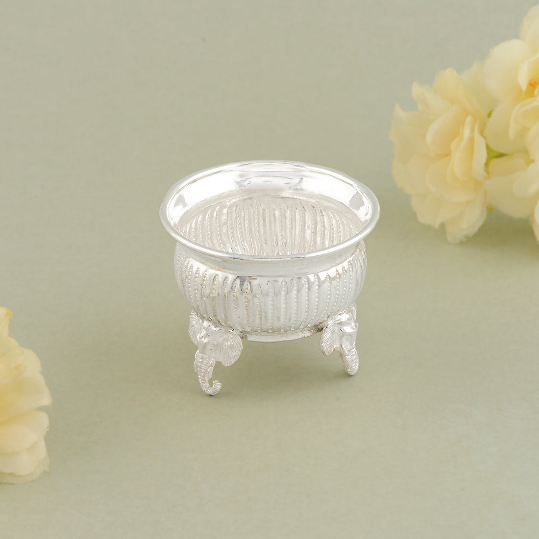 Pure Silver Elephant Leg Bowl