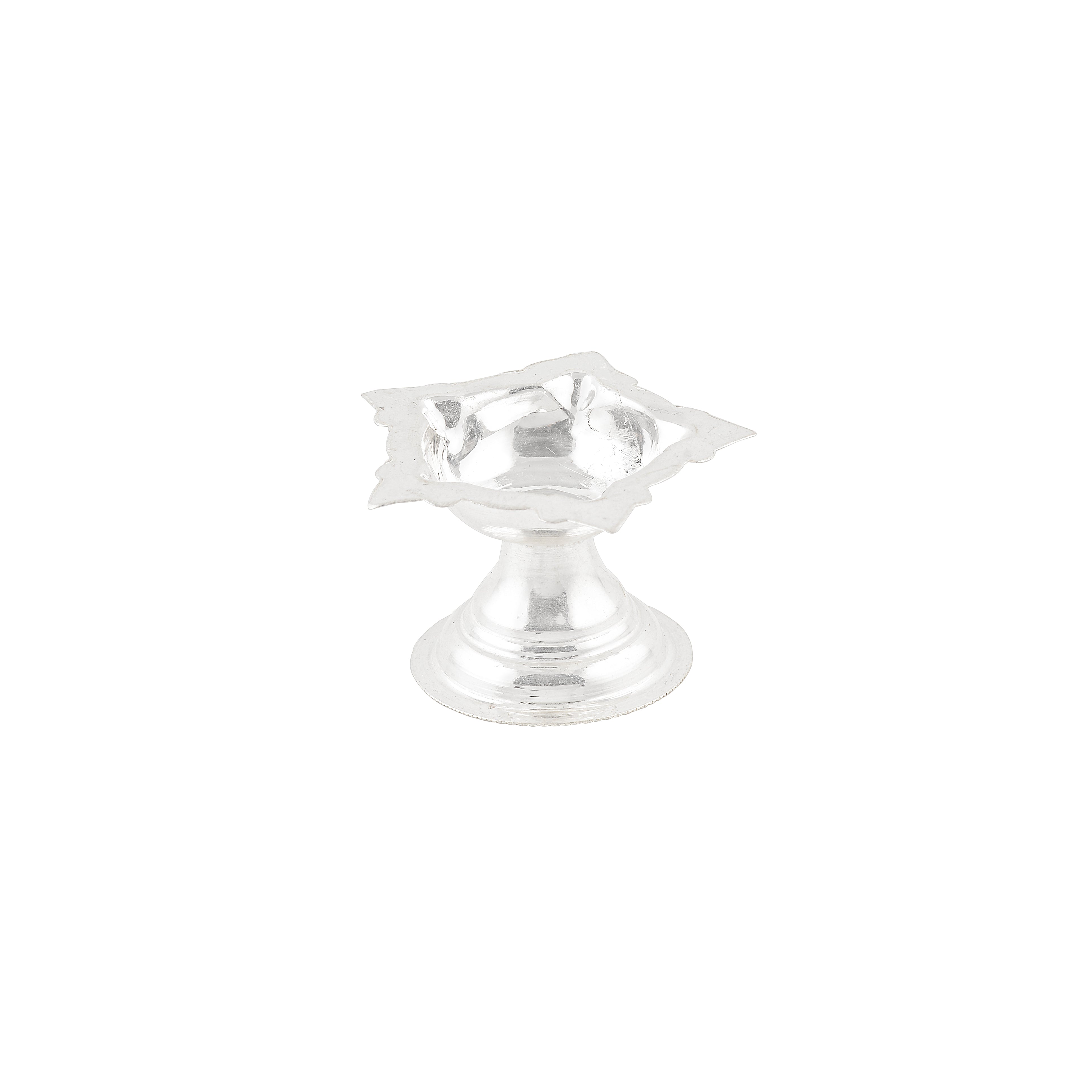 Pure Silver Plain Deepam Stands Pair