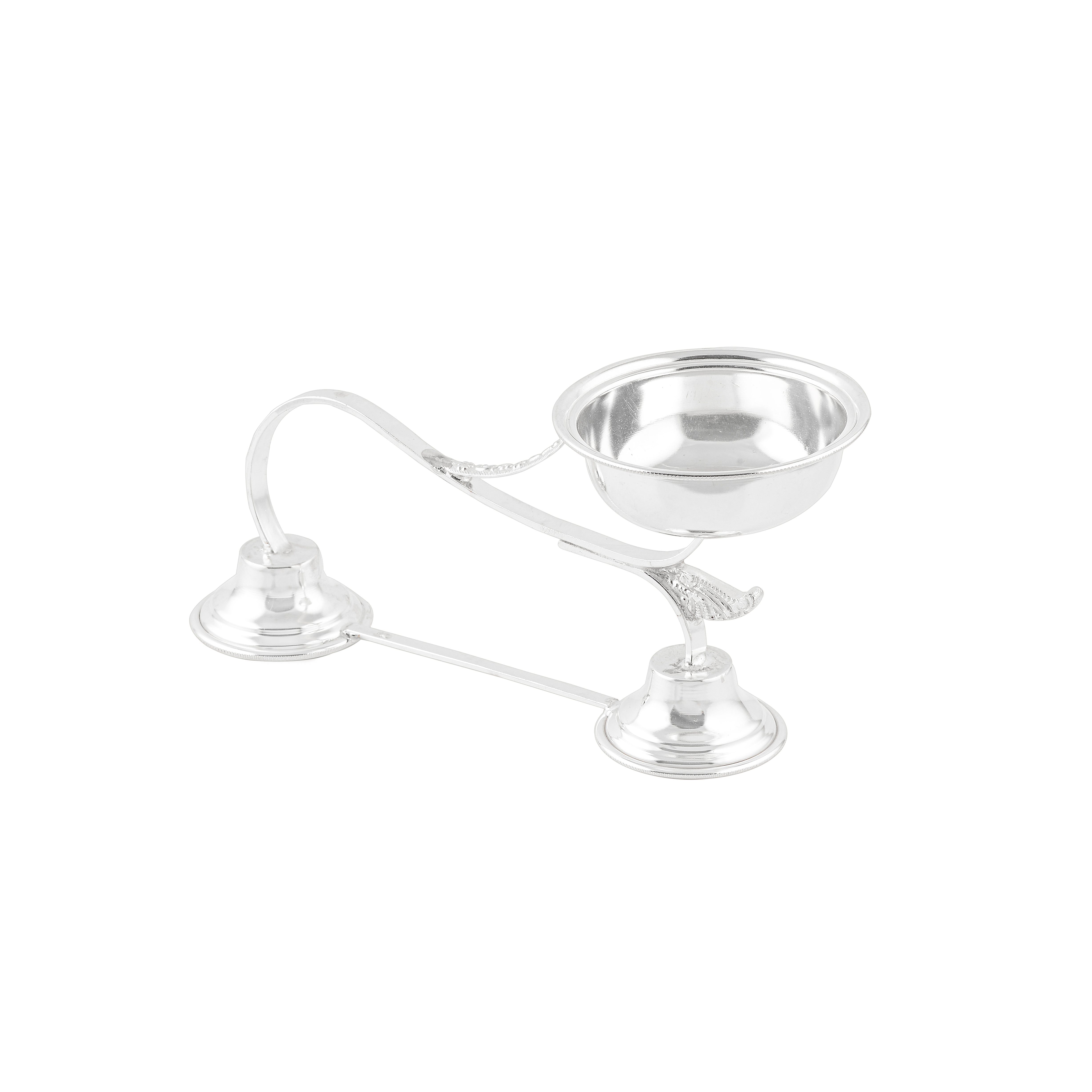 Pure Silver Aarti Stand / Pooja Lamp with Handle
