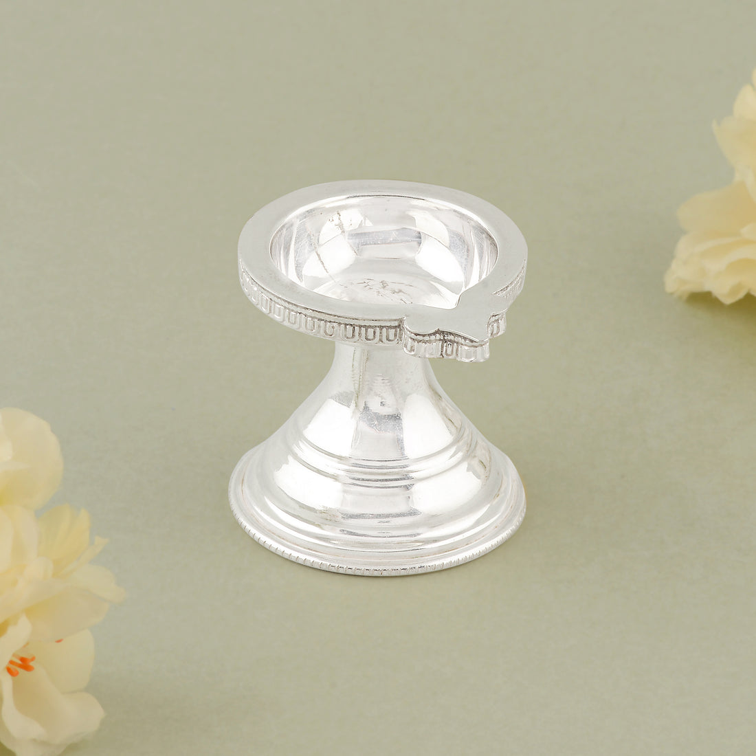 Pure Silver Antique Deepam Stands Pair