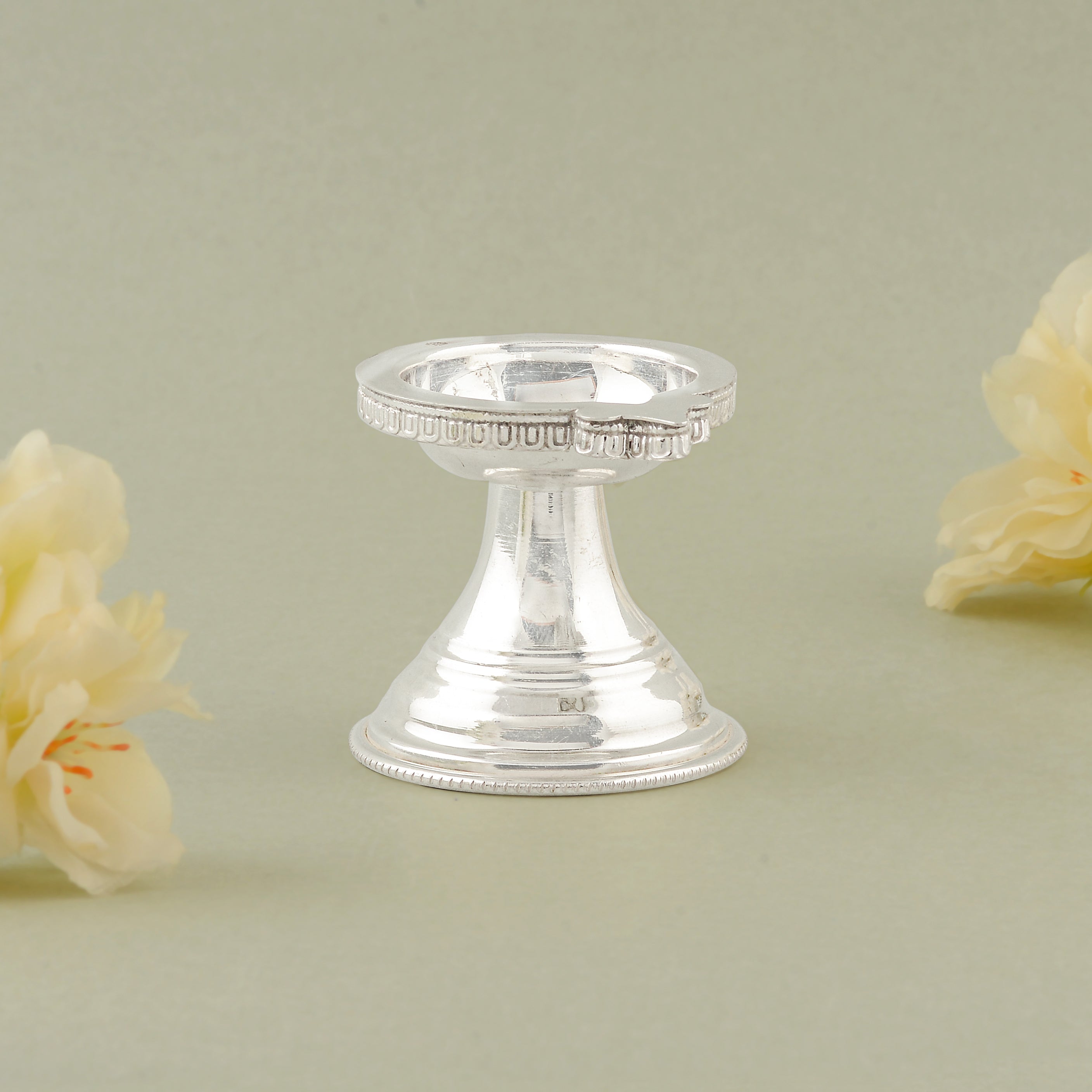 Pure Silver Antique Deepam Stands Pair