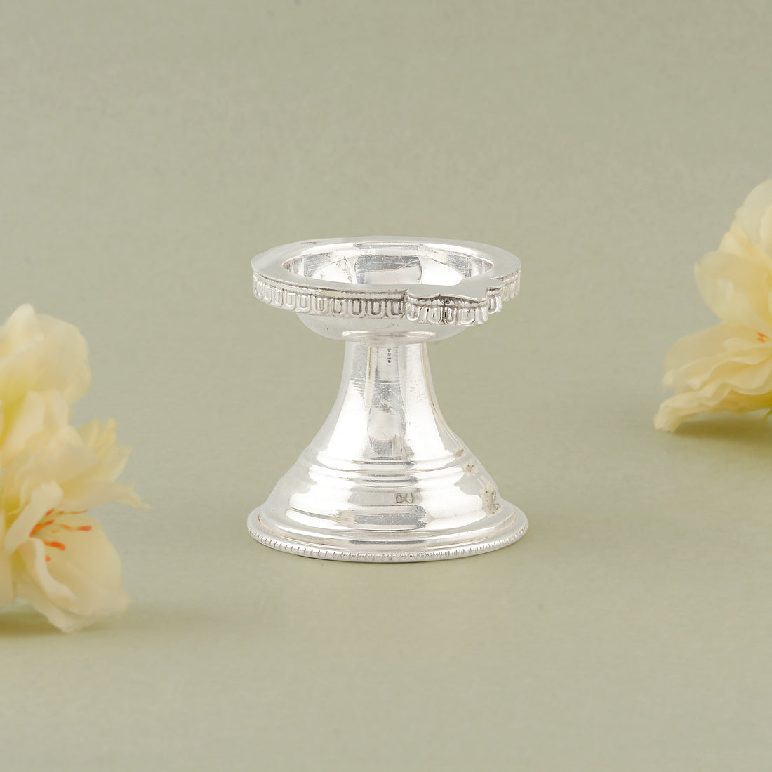 Pure Silver Antique Deepam Stands Pair