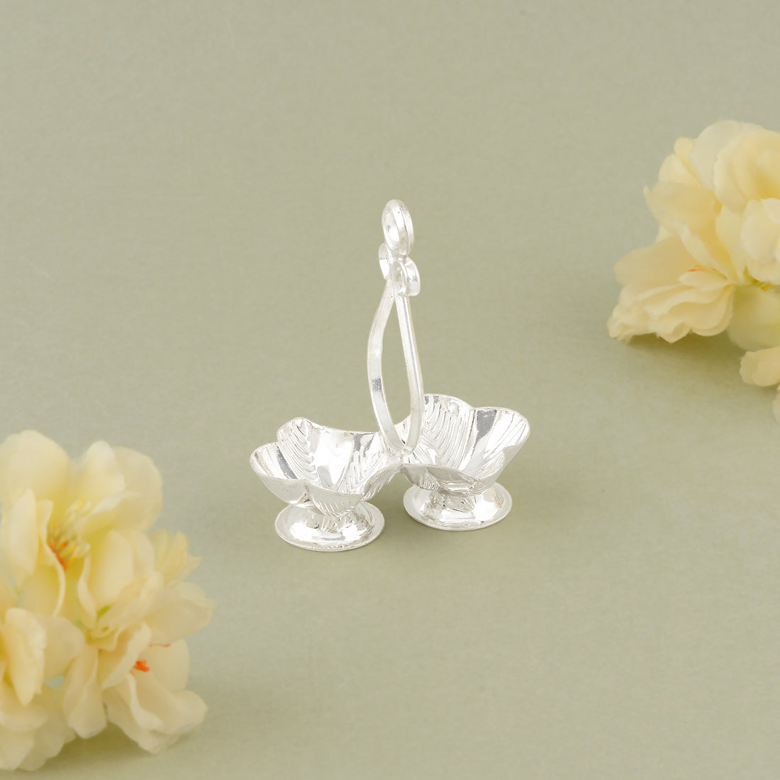 92.5 Pure Silver Two-Bowl Panchapali