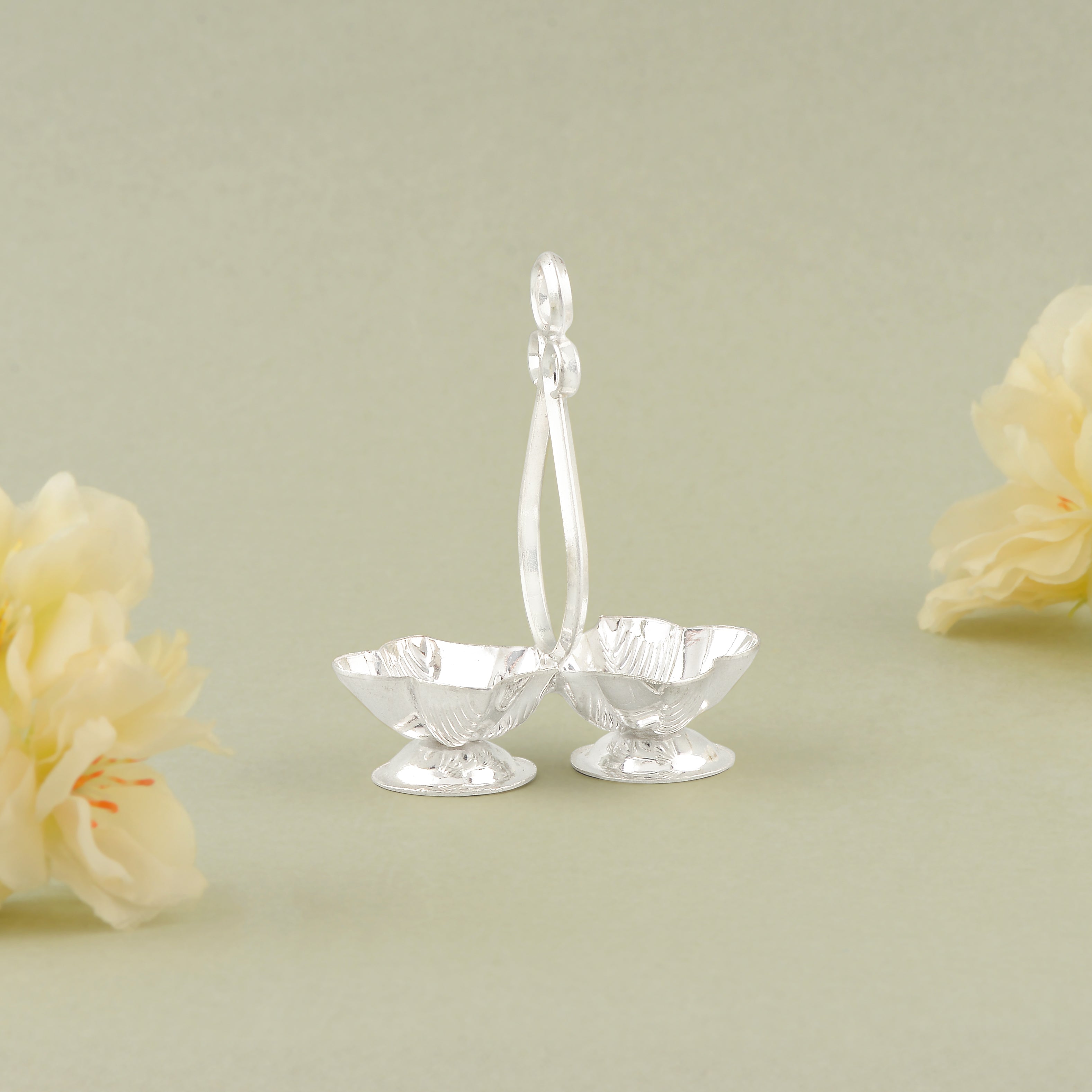 92.5 Pure Silver Two-Bowl Panchapali