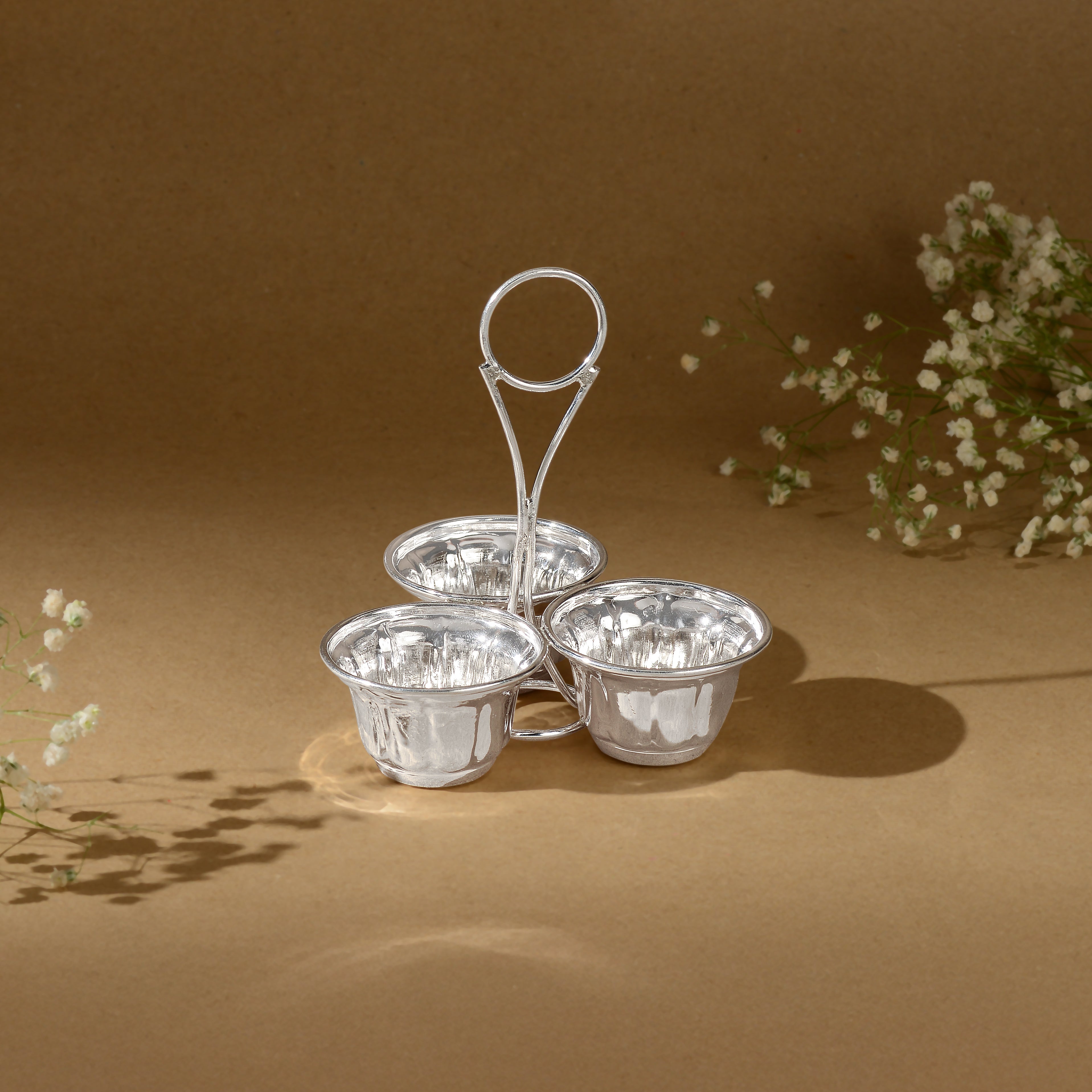 Pure Silver Three-Bowl Panchapali