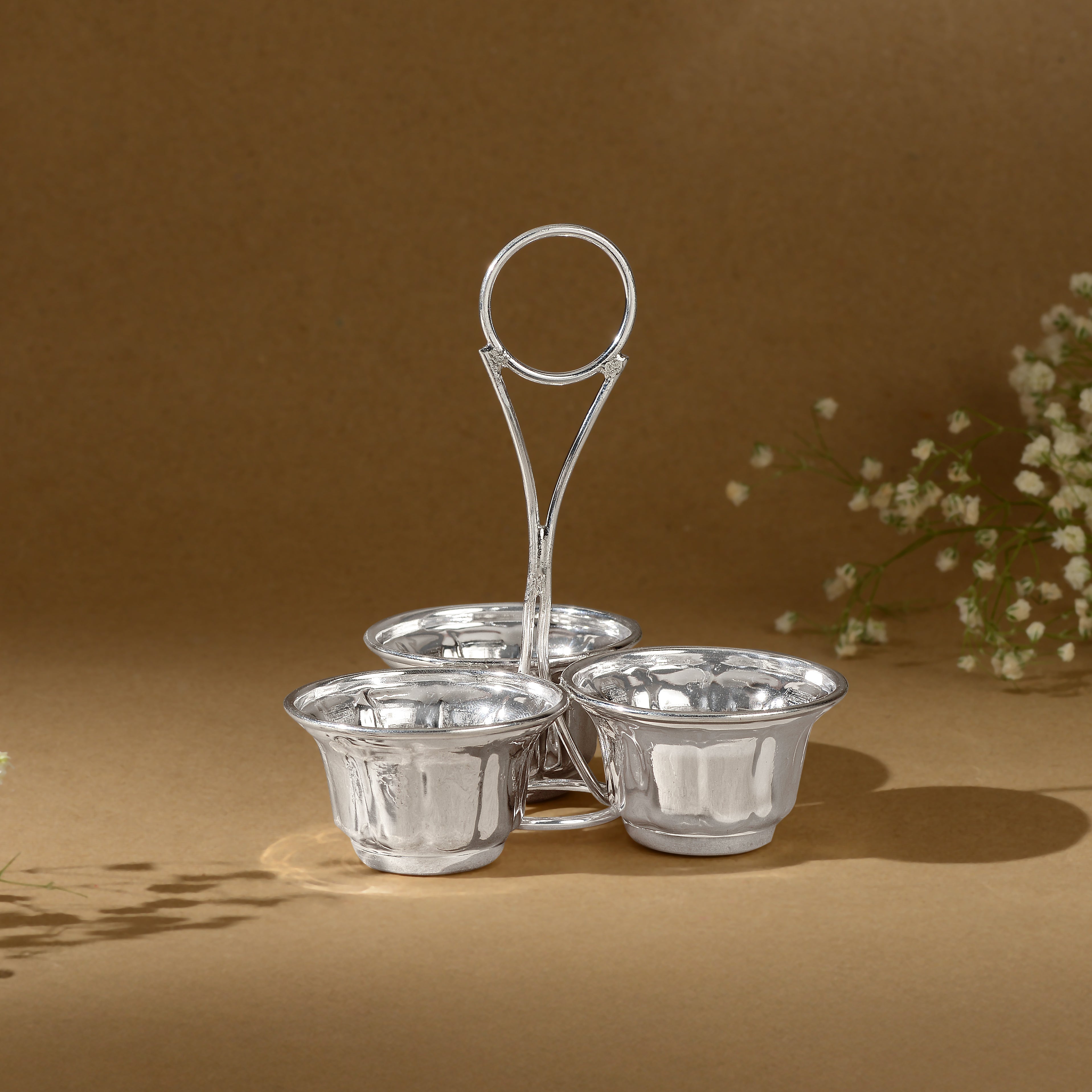 Pure Silver Three-Bowl Panchapali