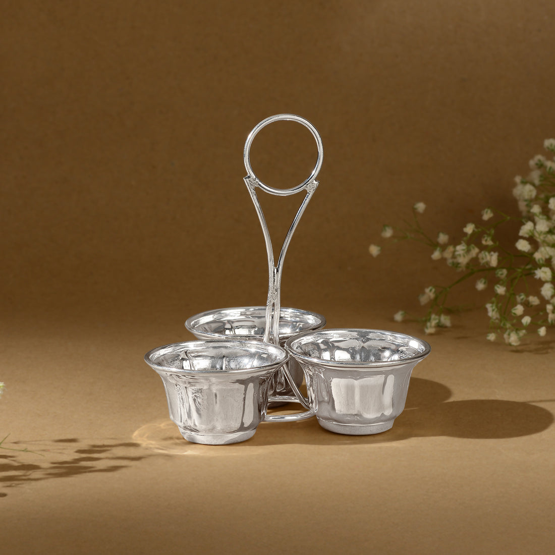 Pure Silver Three-Bowl Panchapali