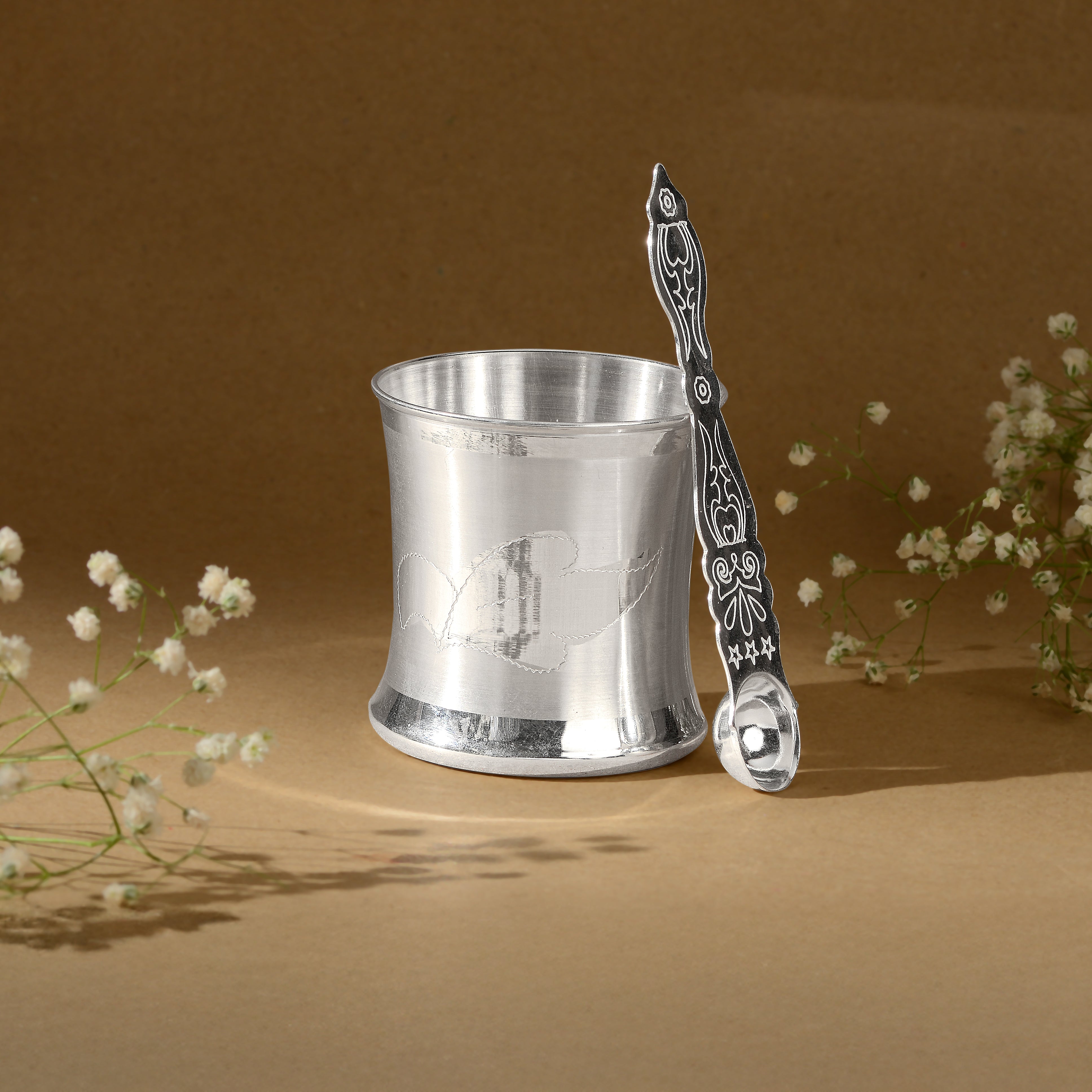 92.5 Pure Silver Panchapatra & Udharni Set