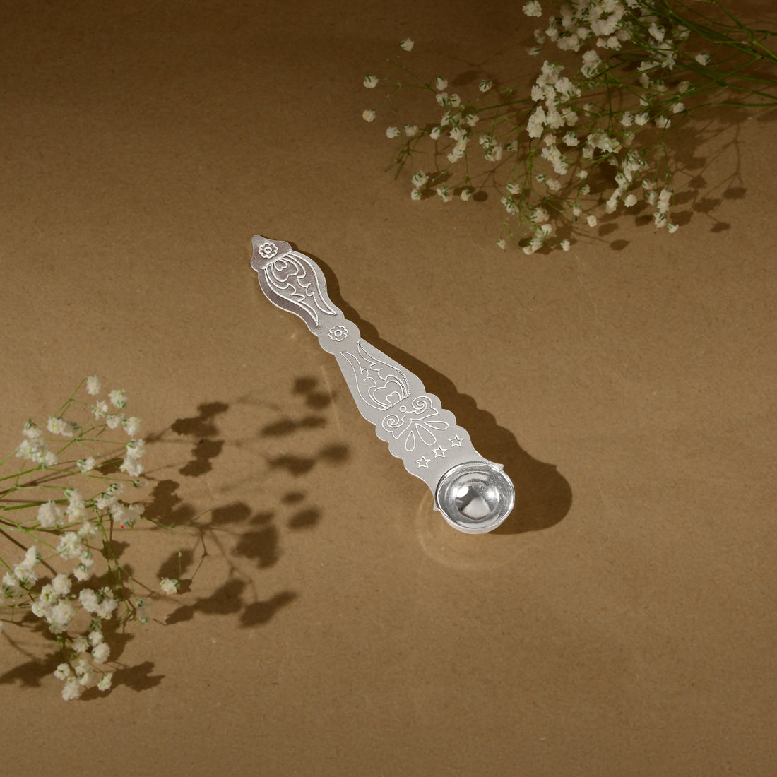 92.5 Pure Silver Udharni - Traditional Pooja Spoon for Rituals