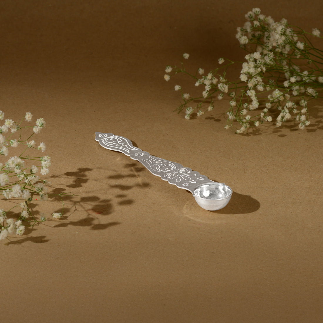 92.5 Pure Silver Udharni - Traditional Pooja Spoon for Rituals