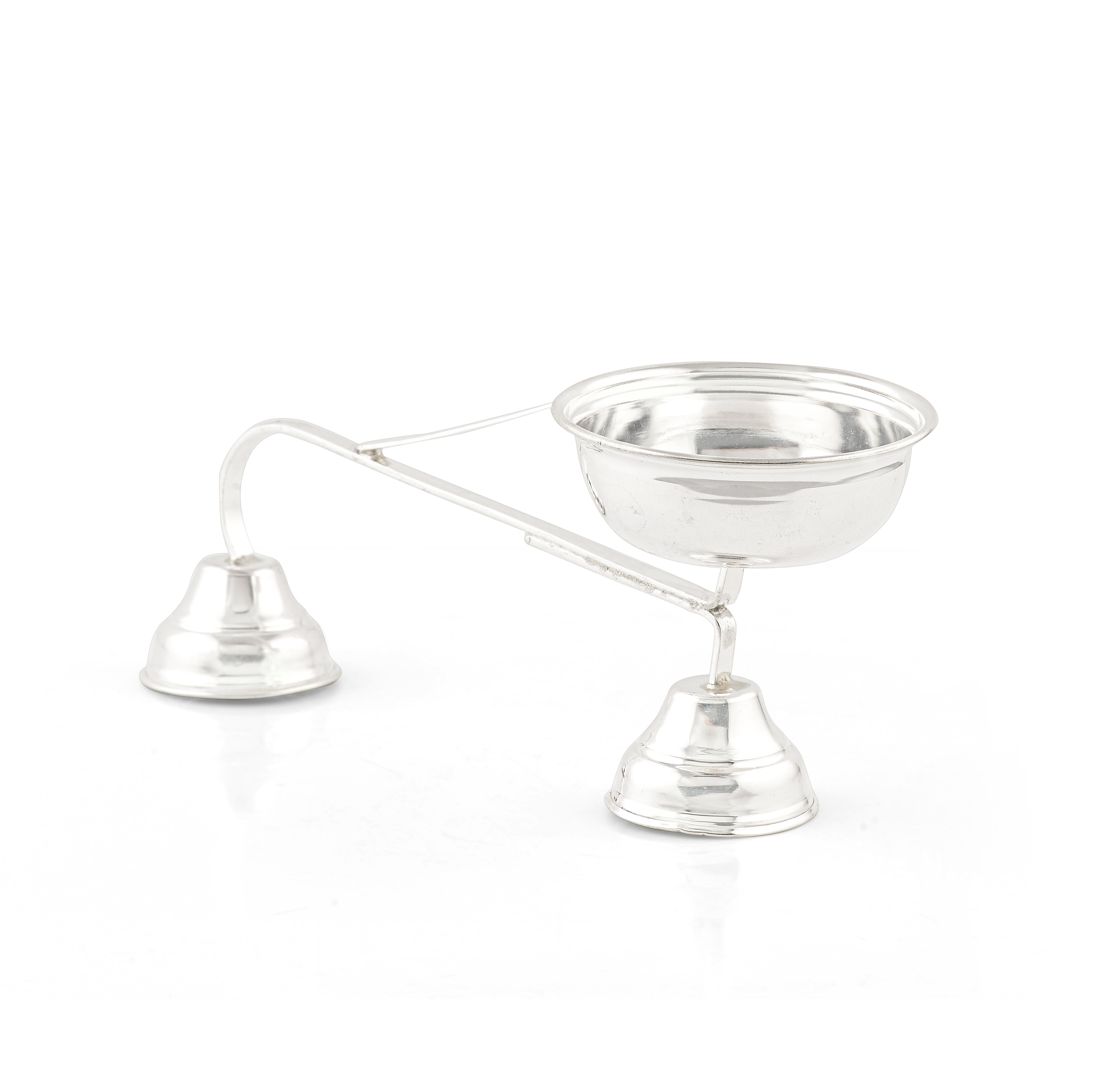 Pure Silver Aarti Stand / Pooja Lamp with Handle