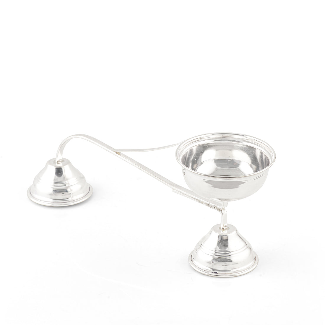 Pure Silver Aarti Stand / Pooja Lamp with Handle