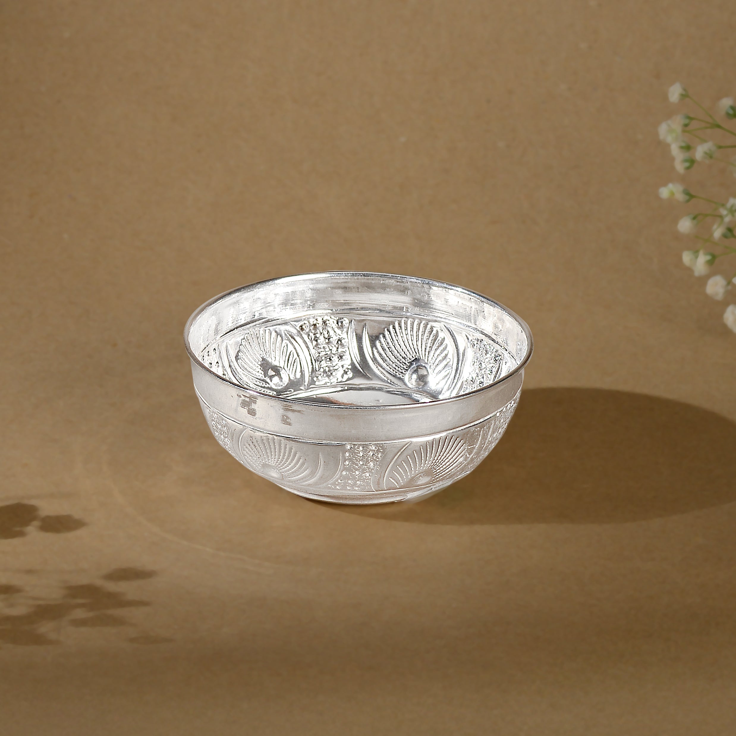 92.5 Pure Silver Designed Bowl