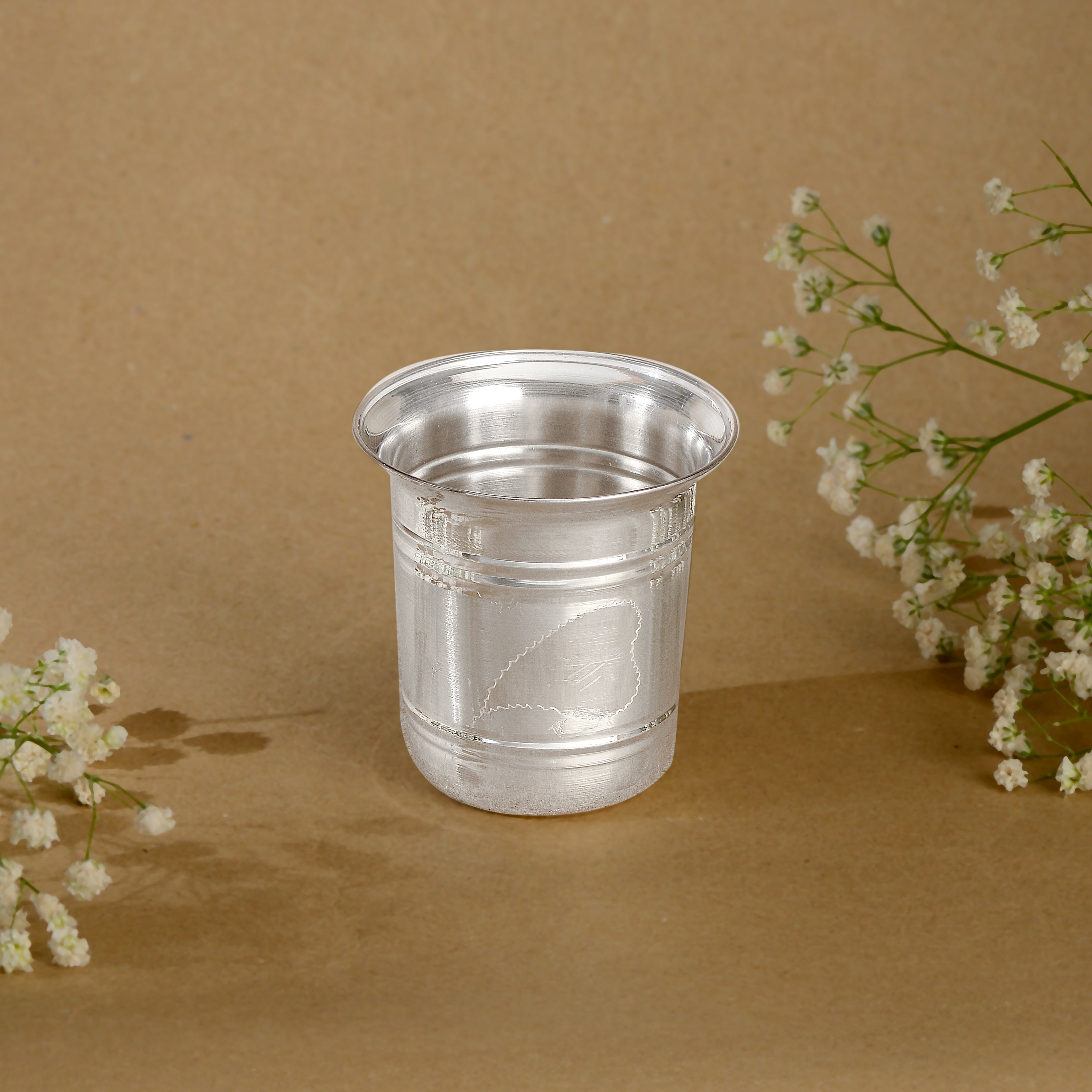 92.5 Pure Silver Plain Drinking Glass / Pooja Tumbler