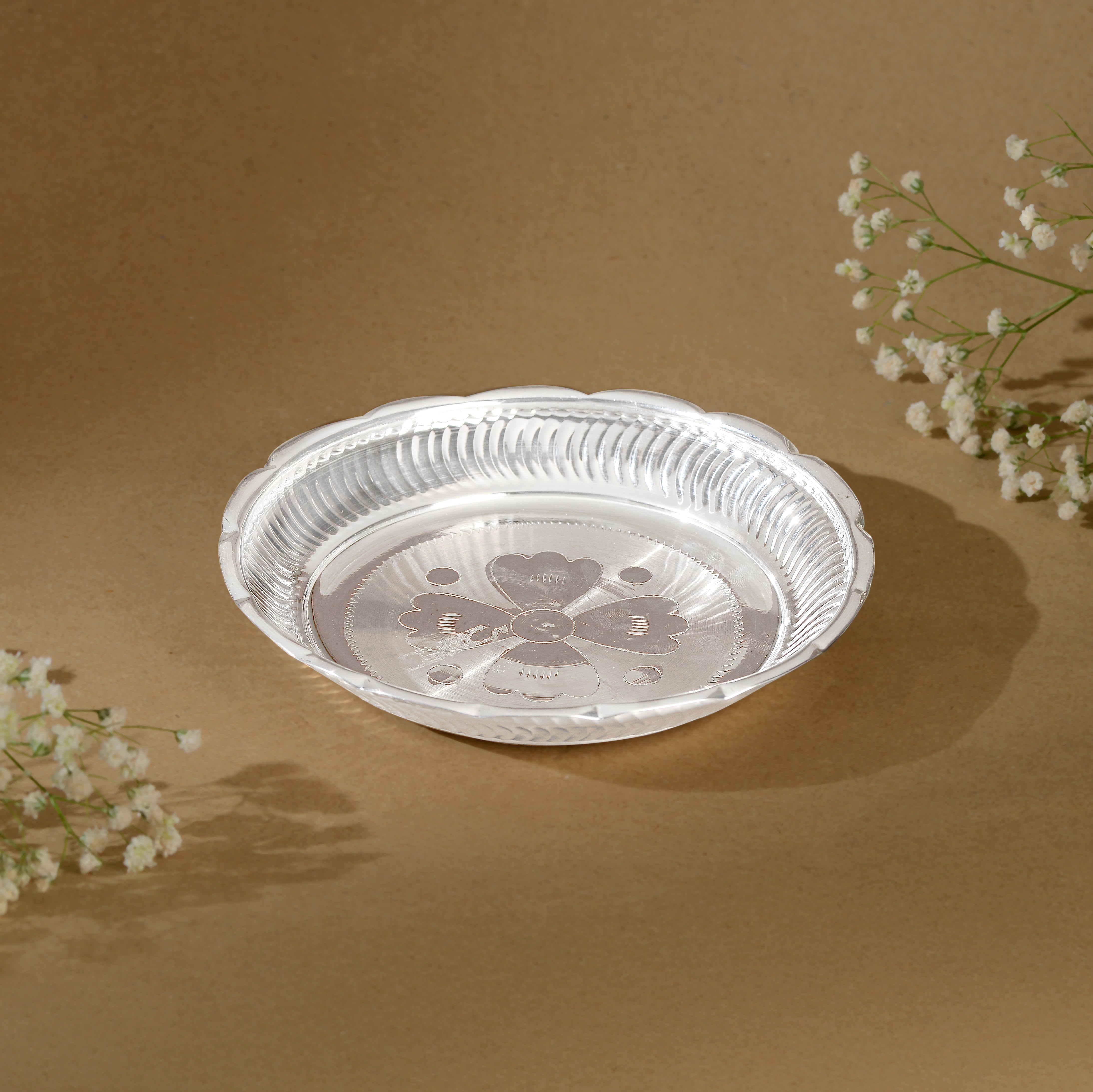 92.5 Pure Silver Pooja Plate