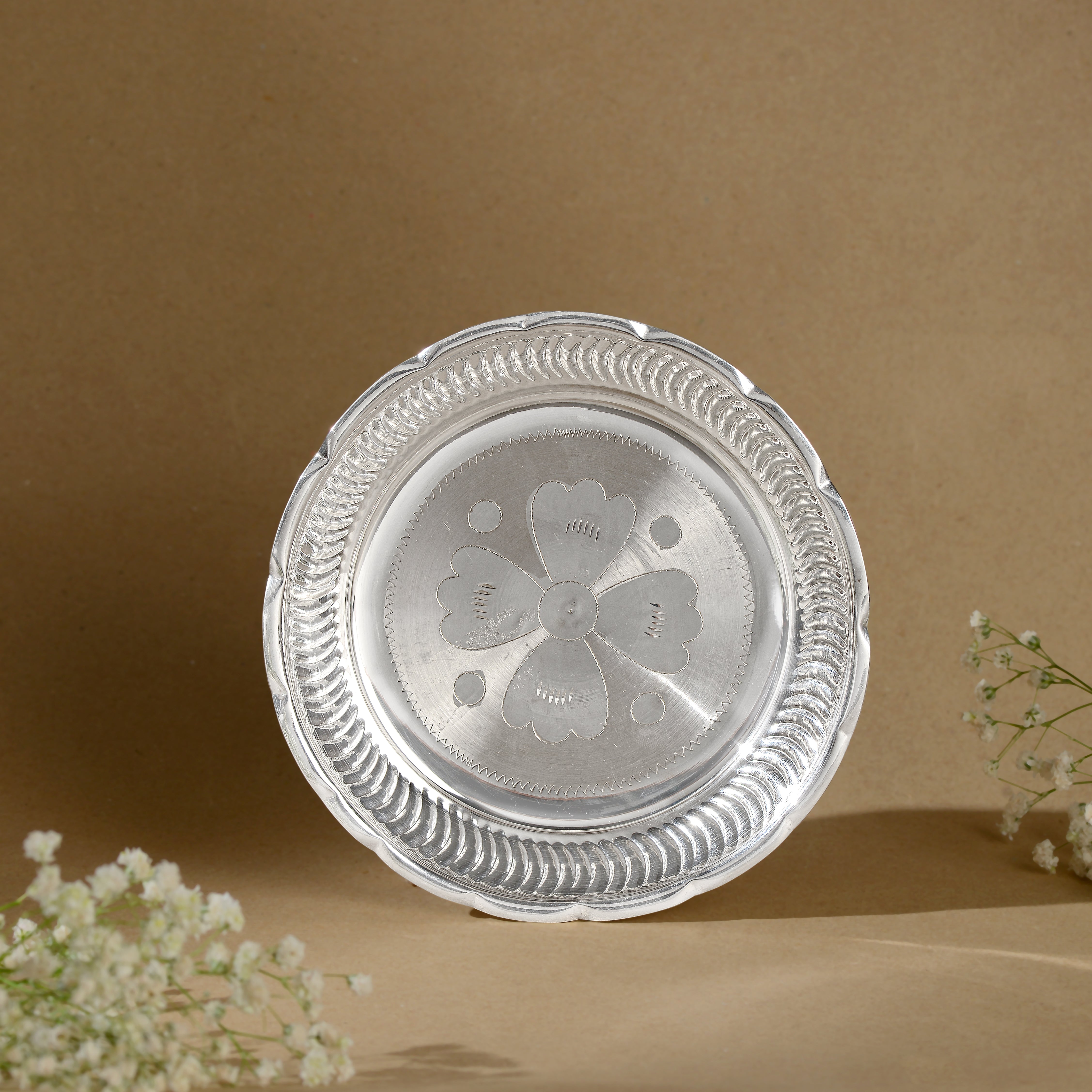 92.5 Pure Silver Pooja Plate
