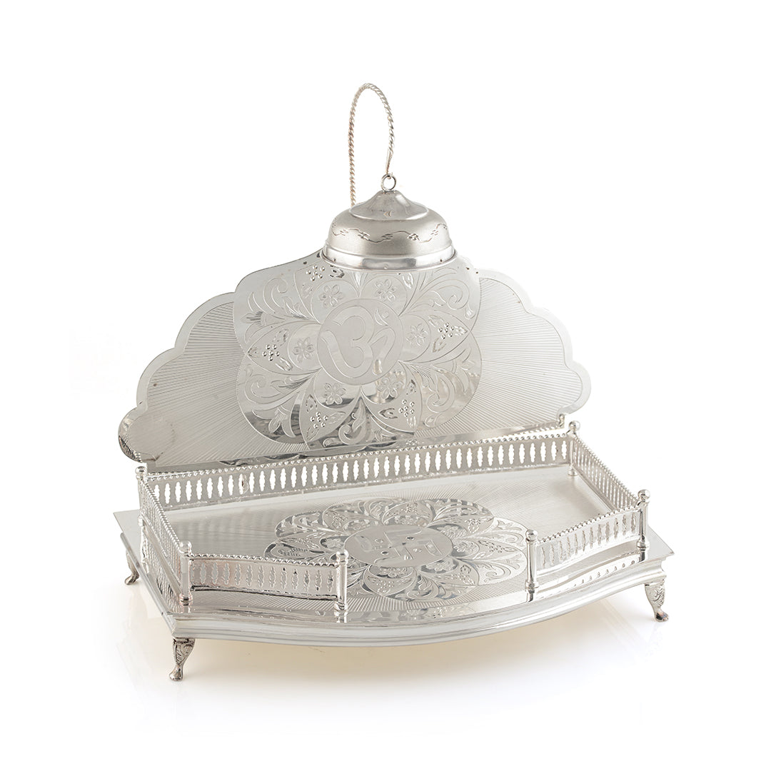 Divine Silver Simhasanam For God - Krishna Jewellers Pearls and Gems