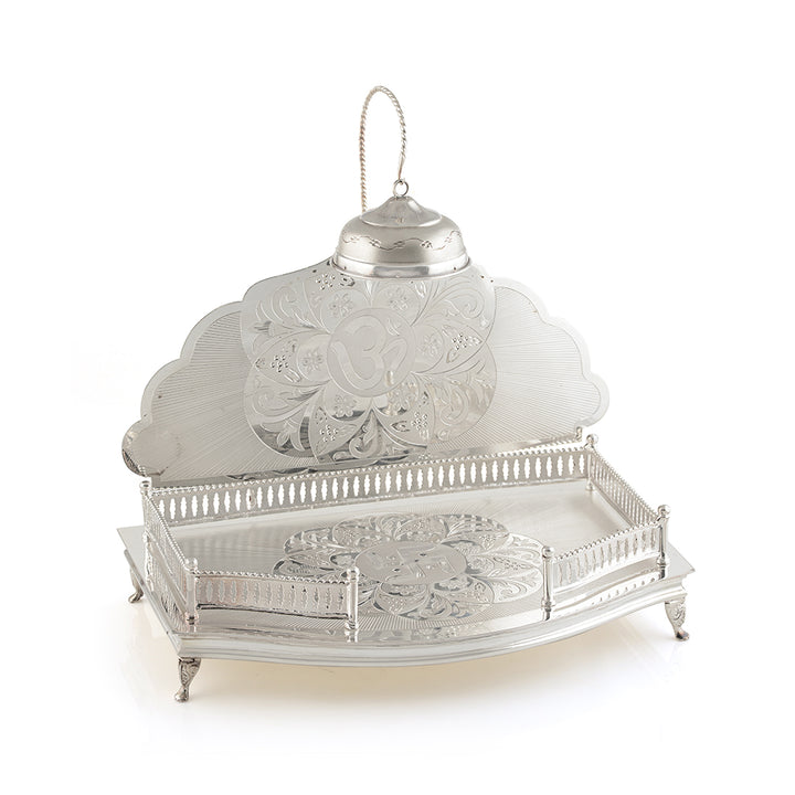 Divine Silver Simhasanam For God - Krishna Jewellers Pearls and Gems