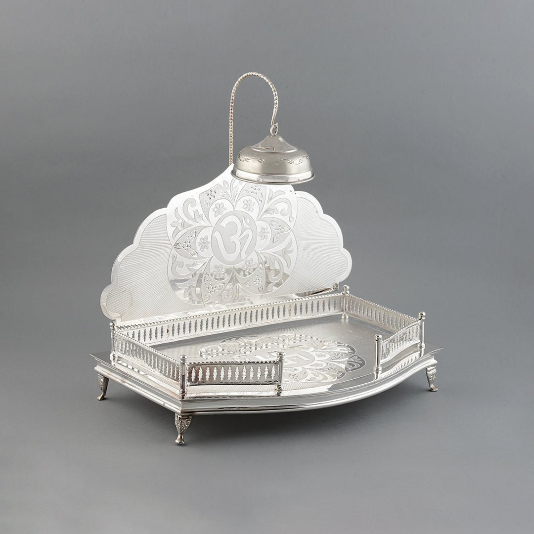 Divine Silver Simhasanam For God - Krishna Jewellers Pearls and Gems