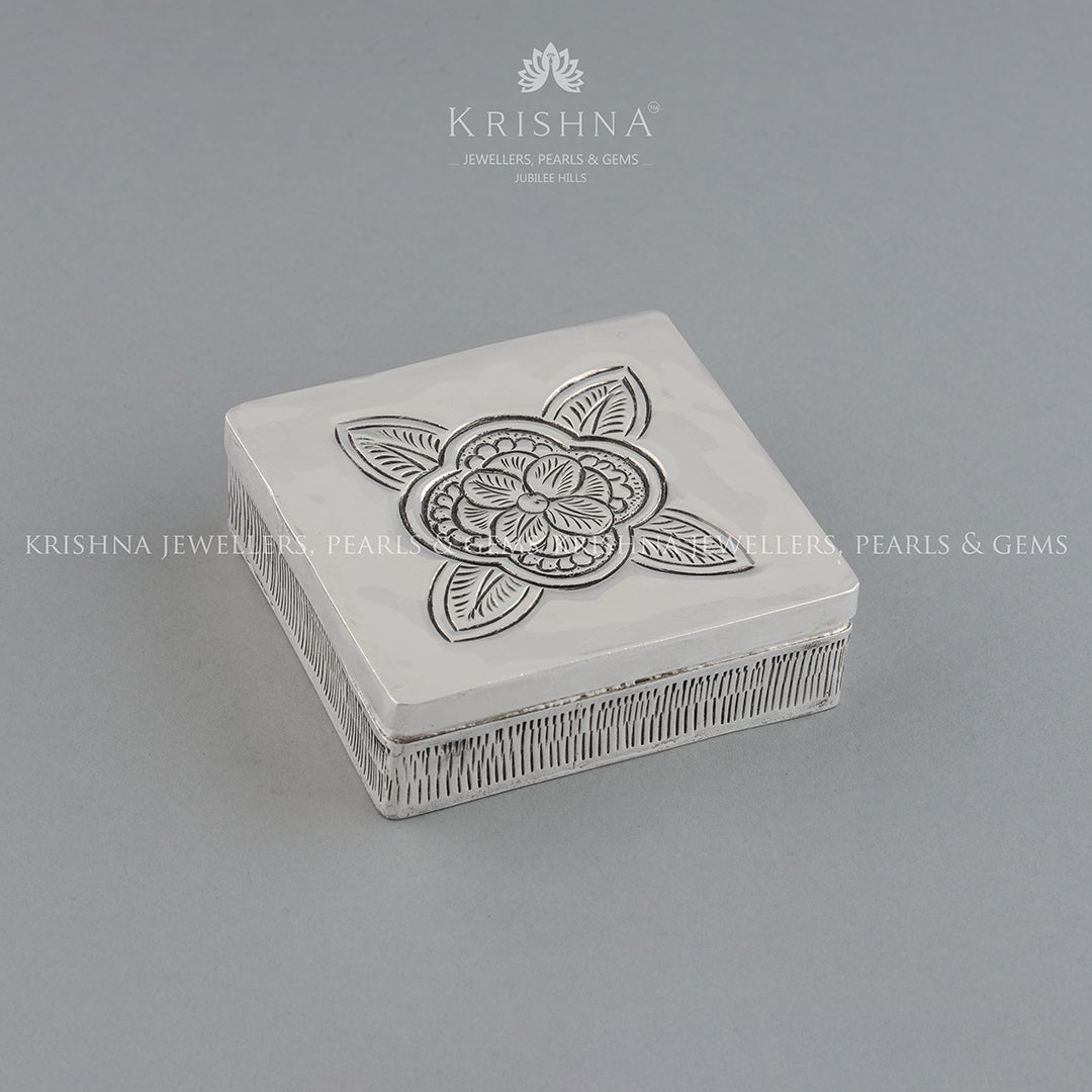 Divine Silver Box For Pooja - Krishna Jewellers Pearls and Gems