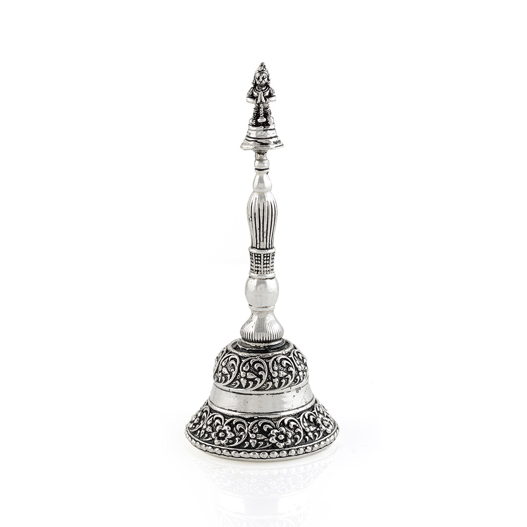 Anitque Silver Pooja Bell With Hanuman - Krishna Jewellers Pearls and Gems