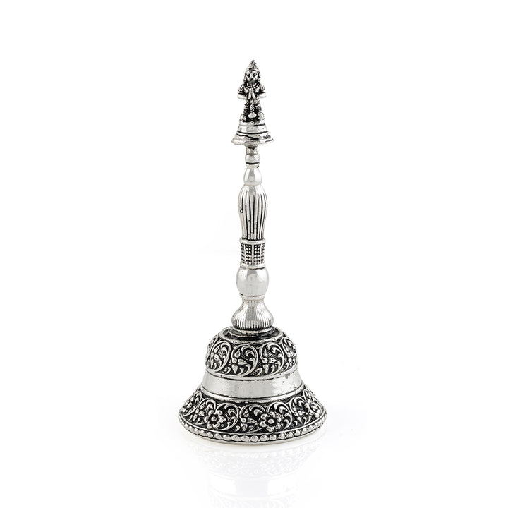 Anitque Silver Pooja Bell With Hanuman - Krishna Jewellers Pearls and Gems