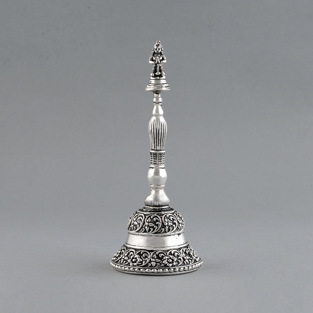 Anitque Silver Pooja Bell With Hanuman - Krishna Jewellers Pearls and Gems
