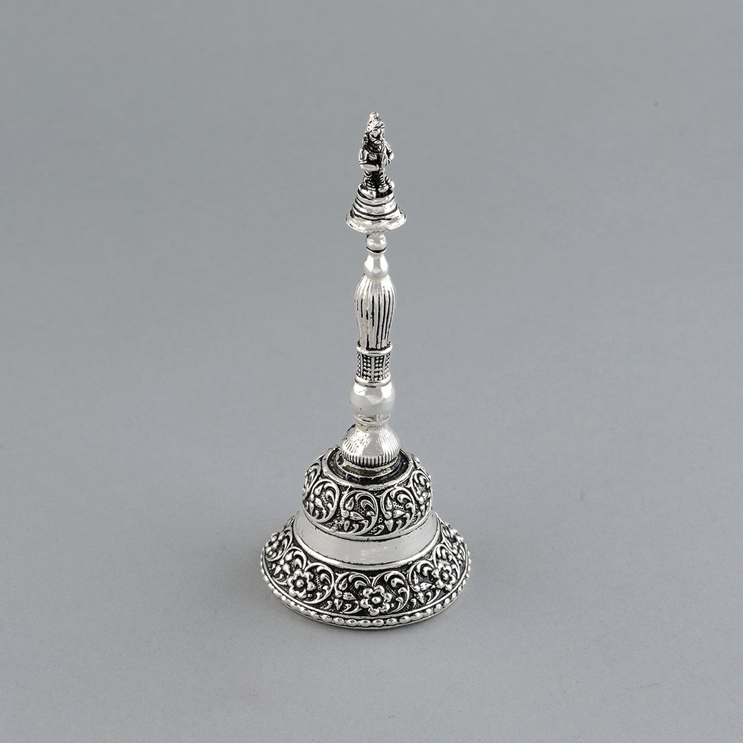 Anitque Silver Pooja Bell With Hanuman - Krishna Jewellers Pearls and Gems