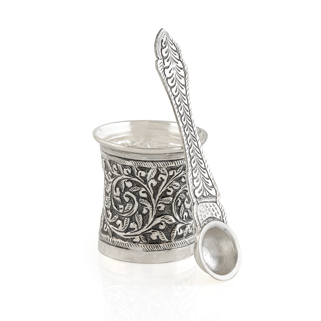 Divine Panchapatra Set in Silver - Krishna Jewellers Pearls and Gems