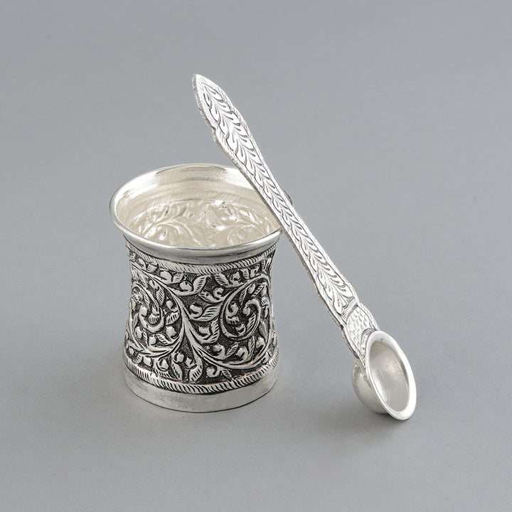 Divine Panchapatra Set in Silver - Krishna Jewellers Pearls and Gems