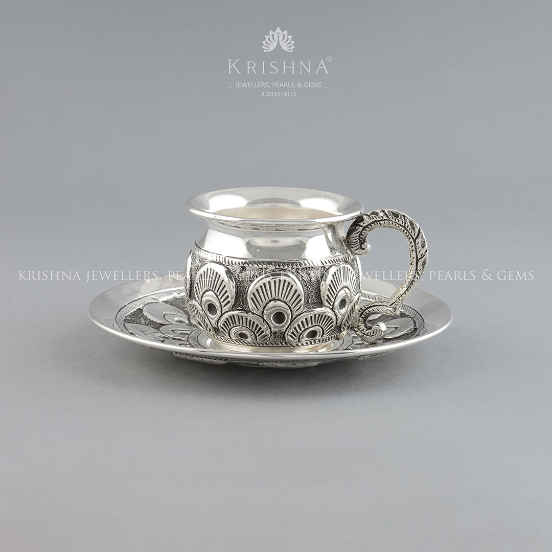 アンティーク雑貨 Chinese Cup & Saucer pure silver pure-silver-cup-and-saucer-set – Krishna Jewellers Pearls and Gems