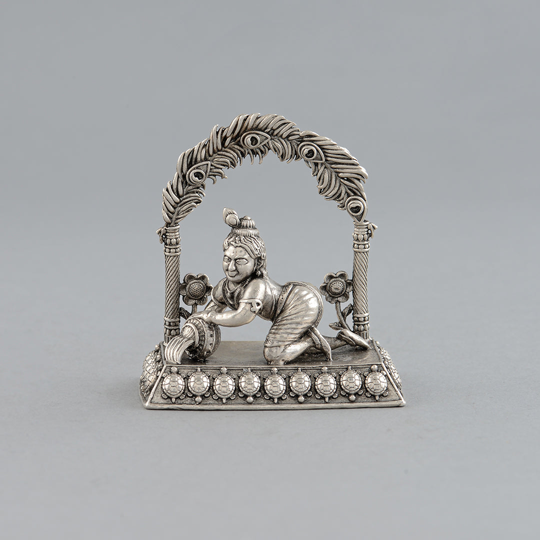 Laddu Gopal Murti In Silver - Krishna Jewellers Pearls and Gems