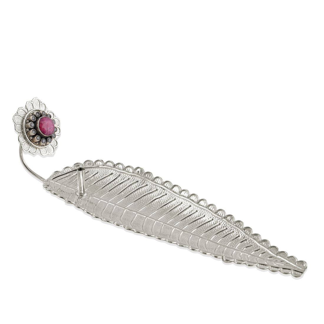 Silver Agarbatti Stand in Leaf Motif - Krishna Jewellers Pearls and Gems