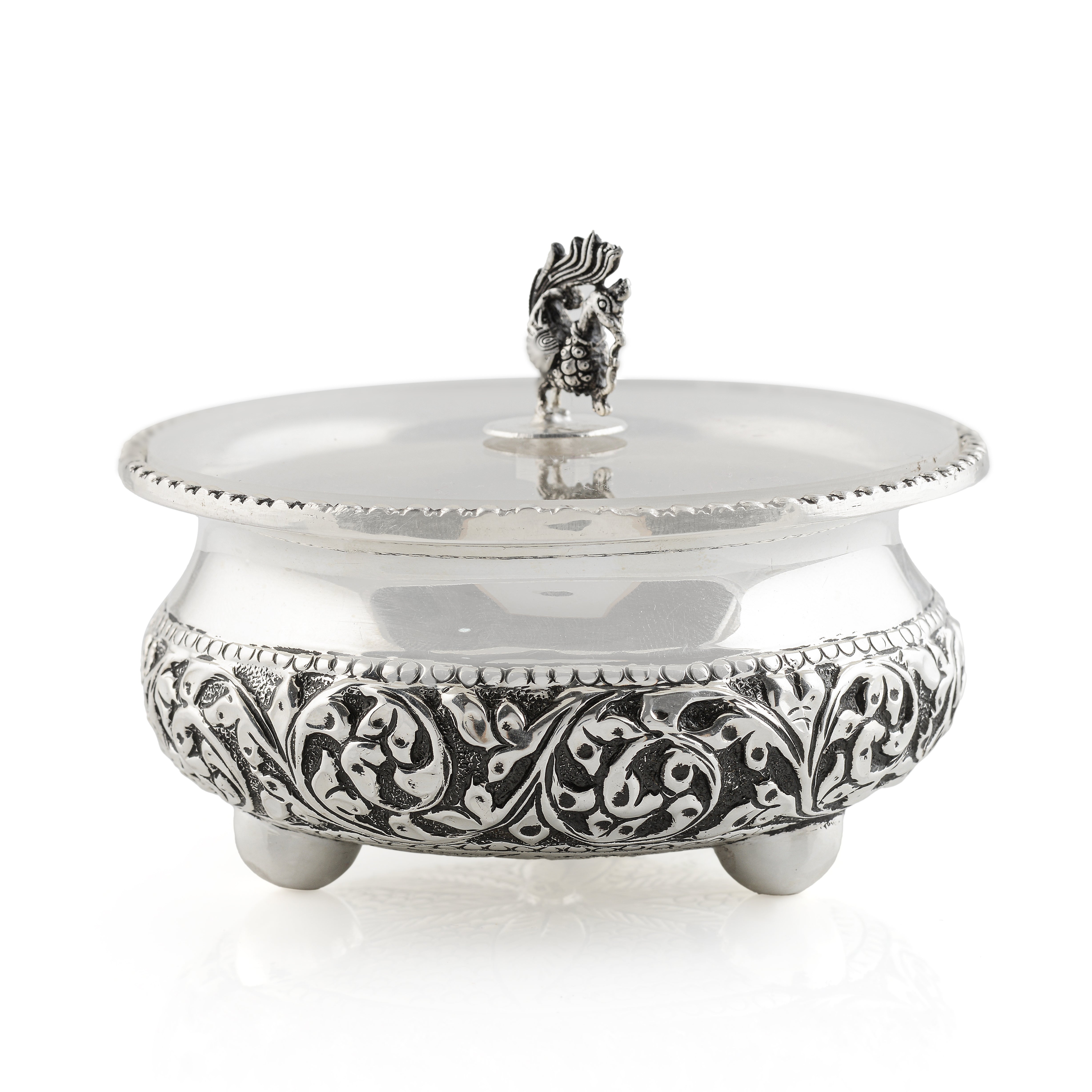Antique Silver Prasadam Bowl - Krishna Jewellers Pearls and Gems